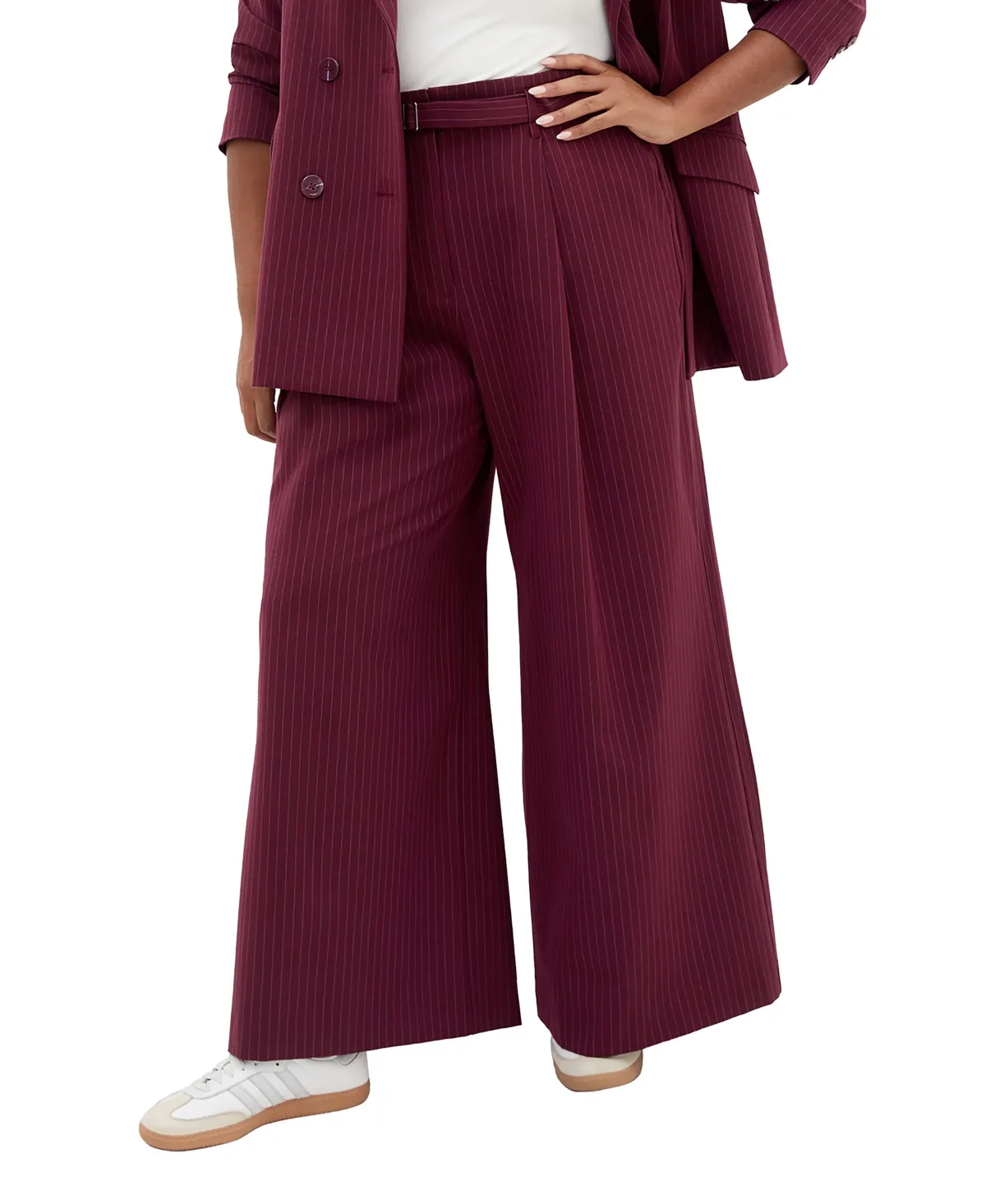 Cora High-Rise Wide-Leg Front-Pleat Pants by City Chic