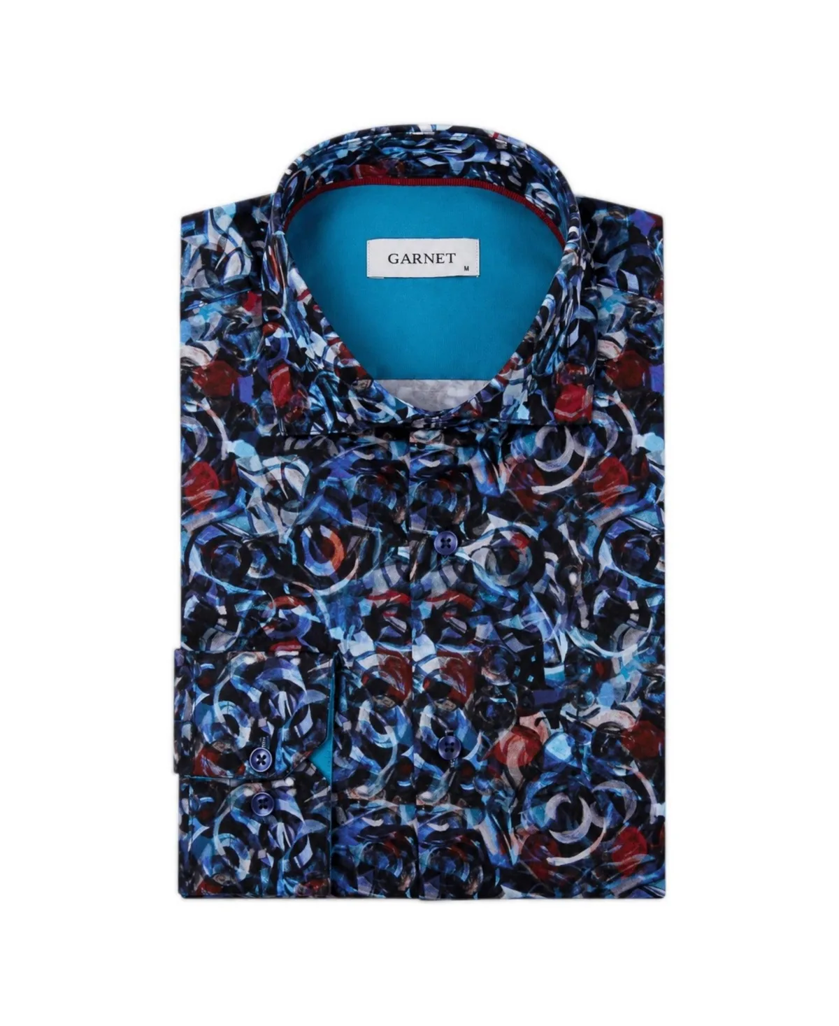 Paisley Print Regular-Fit Long-Sleeve Button-Down Shirt by Garnet