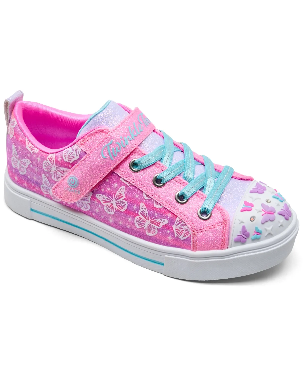 Twinkle Toes: Twinkle Sparks - Ombre Flutter Stay-Put Light-Up Casual Sneakers by Skechers