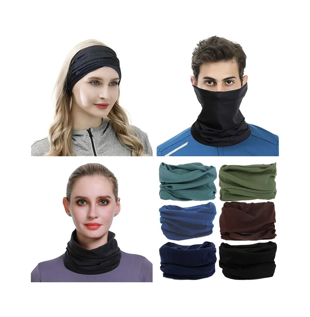 Polyester Neck Gaiter Headband Face Mask Magic Scarf Bandana by Sportneer