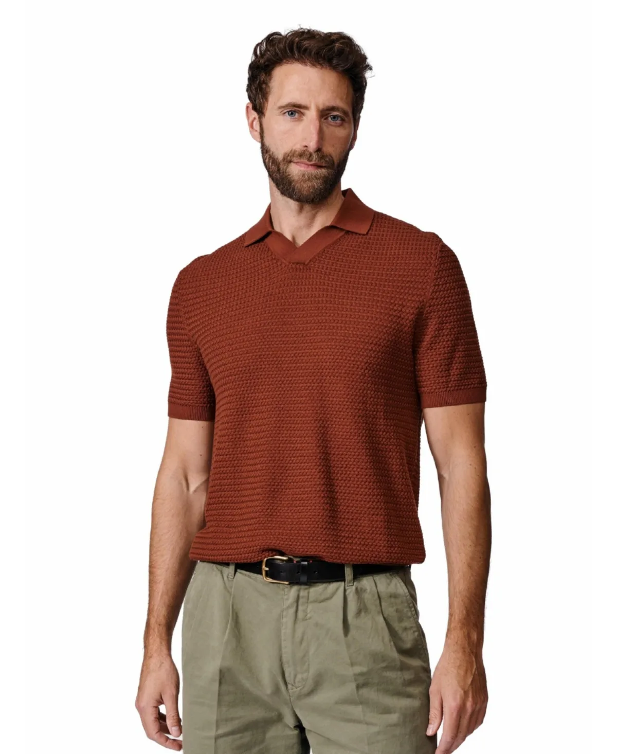 Alford Knitted Texture Regular-Fit Cotton Polo Shirt by Aubin