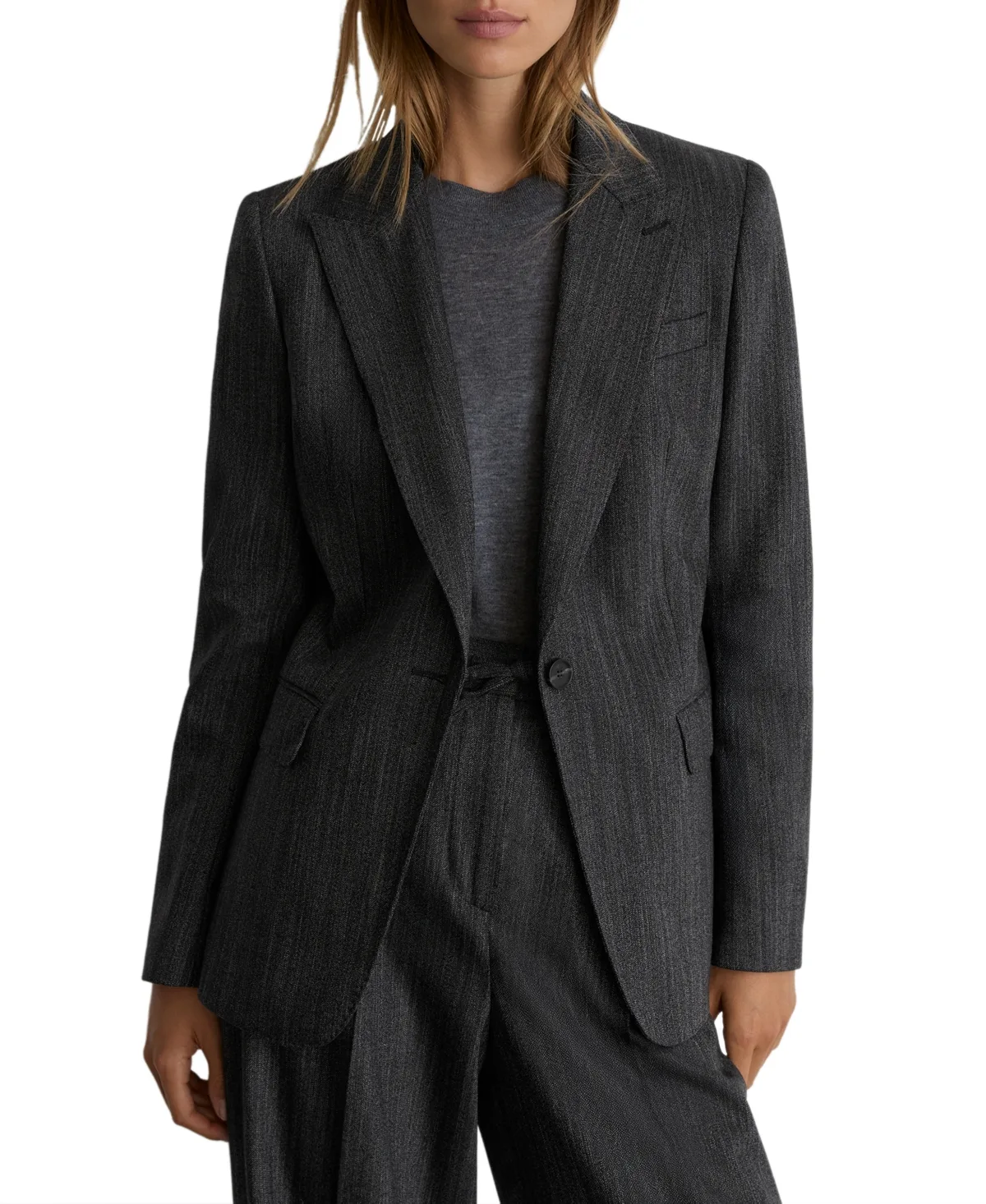 Herringbone Single-Breasted Wool-Blend Blazer by Reiss