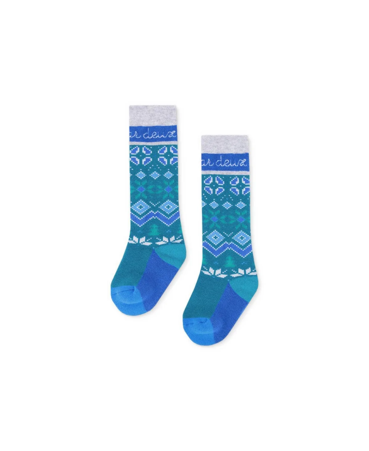 Fair Isle Wool-Blend Cushioned Knee-High Ski Socks by Deux Par Deux