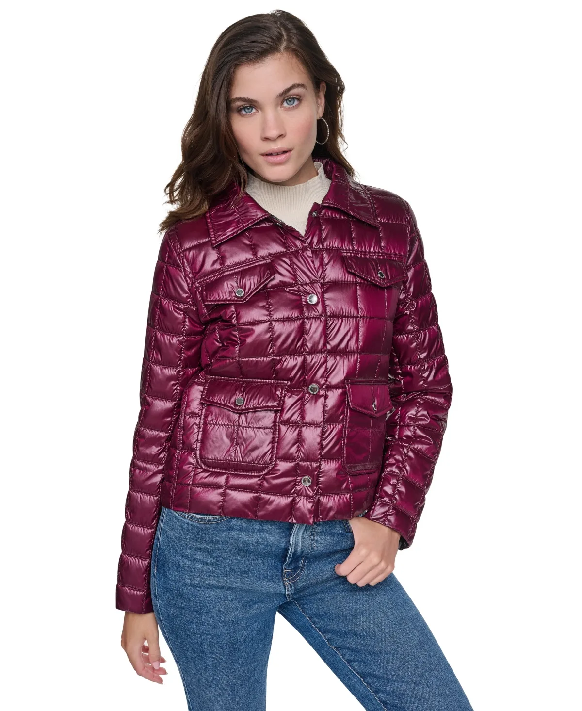Jeans Box Quilt Lightweight Jacket by DKNY