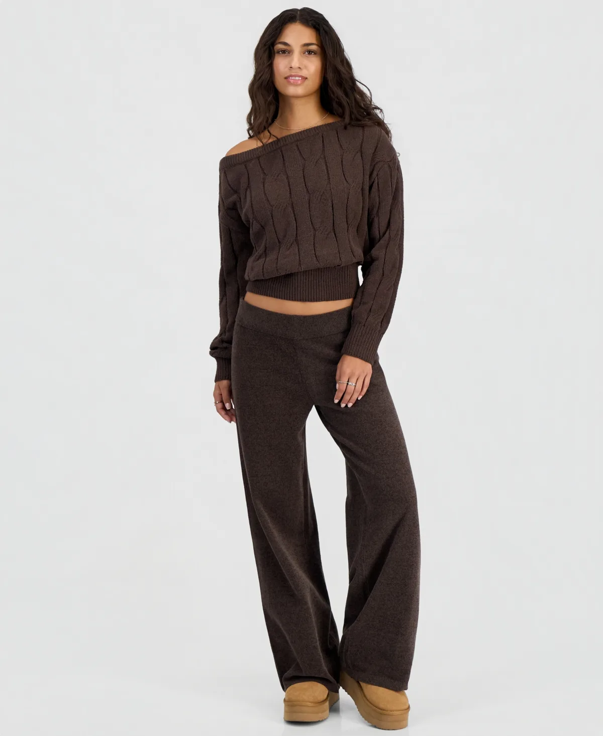 Chenille Pull-On Wide-Leg Pants by Hippie Rose