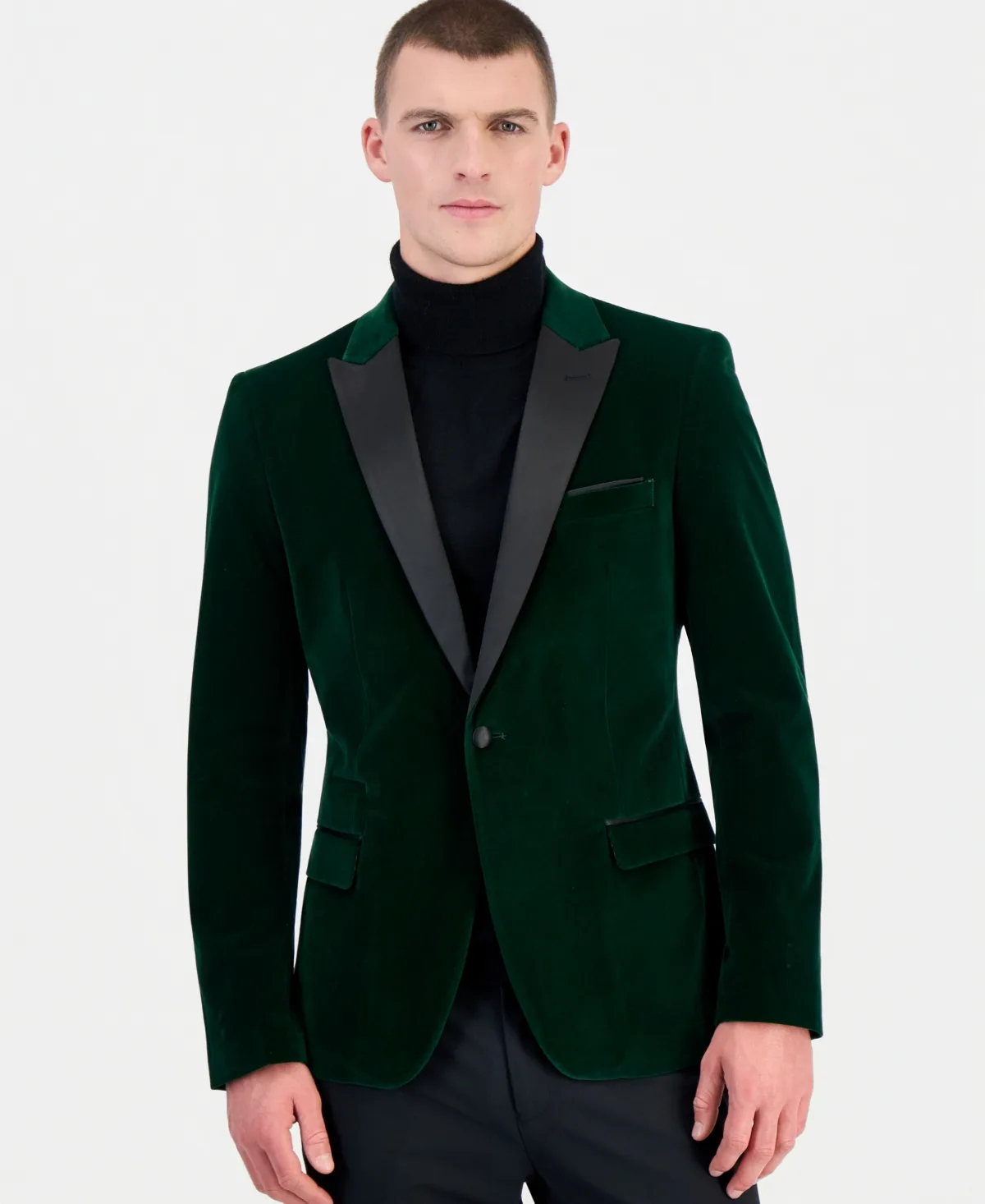 Slim Fit Peak Lapel Velvet Sport Coat by Tom Baine