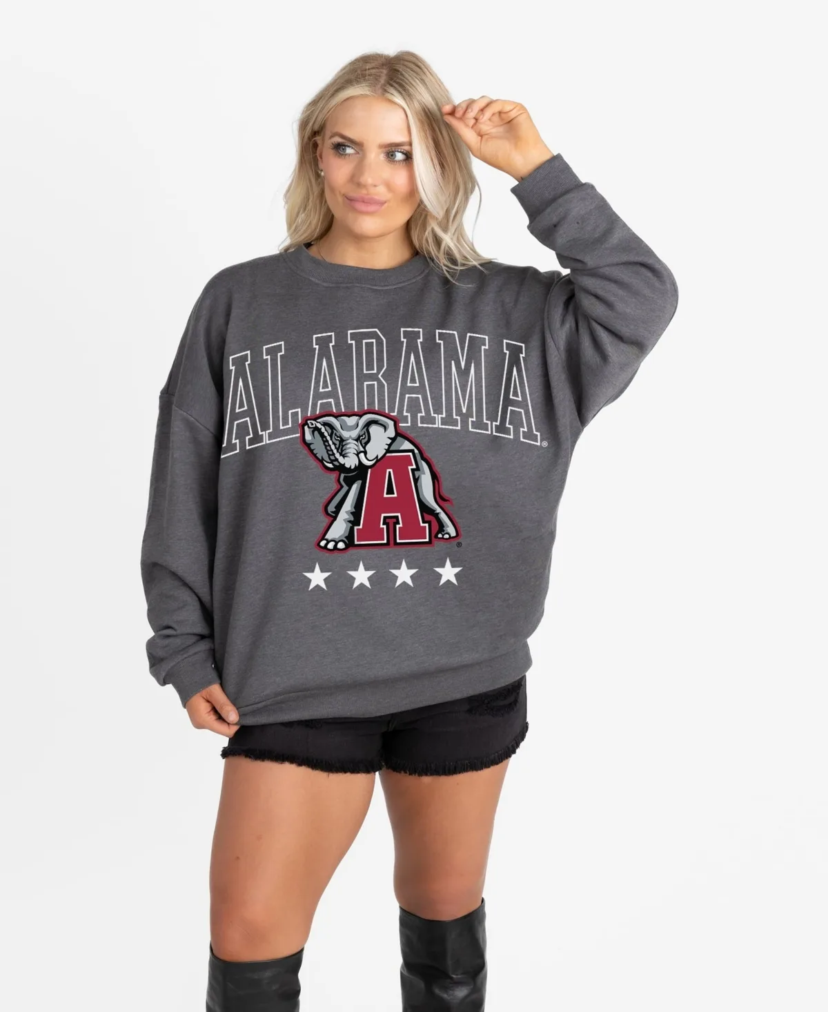 Alabama Crimson Tide Rising Stars Oversized Fleece Sweatshirt by Gameday Couture