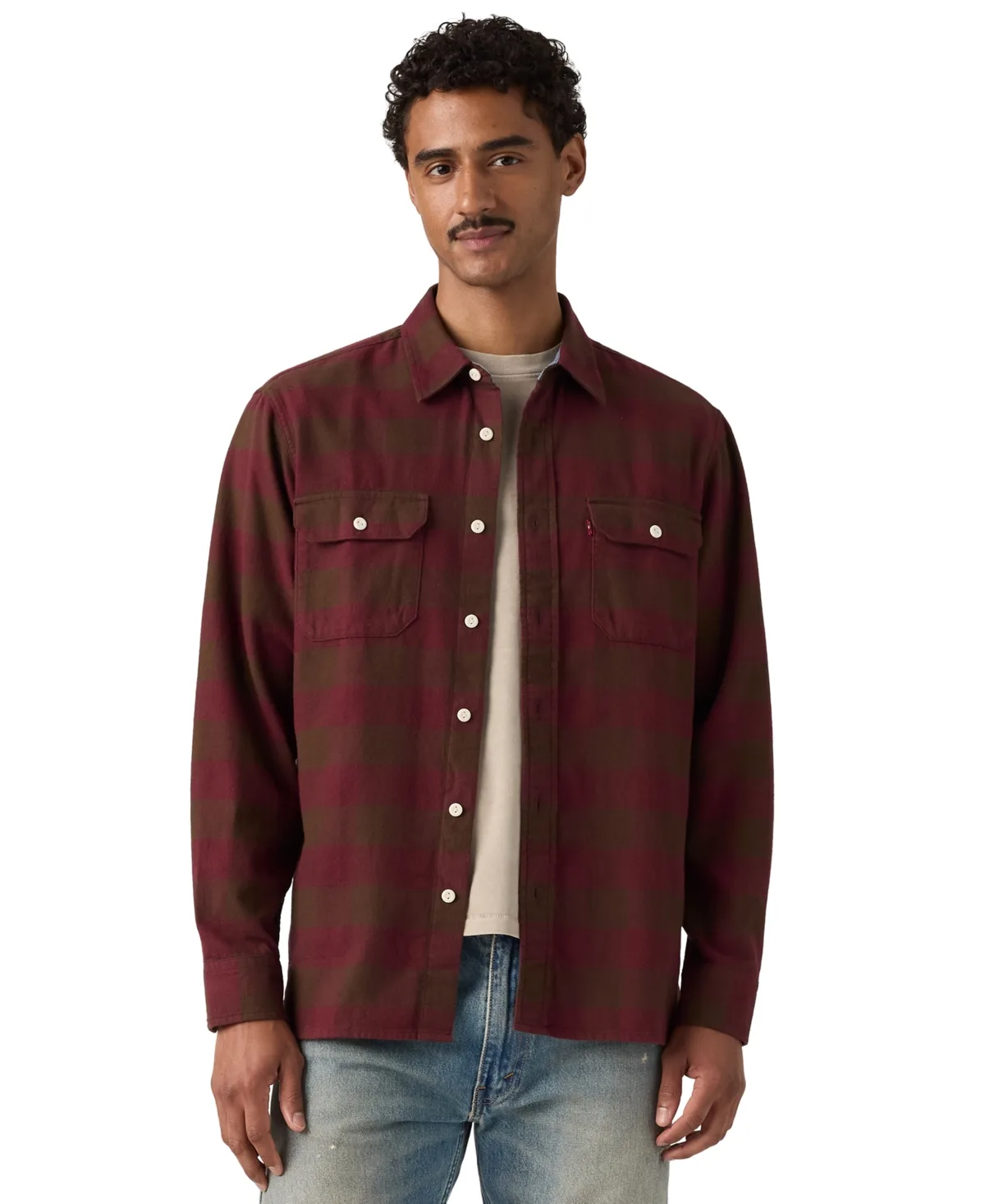 Classic Worker Long-Sleeve Plaid Shirt