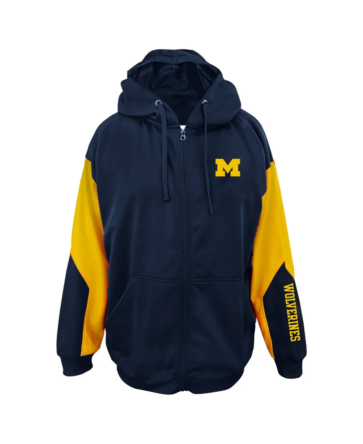 Michigan Wolverines Sleeve Block Full-Zip Hoodie by Profile