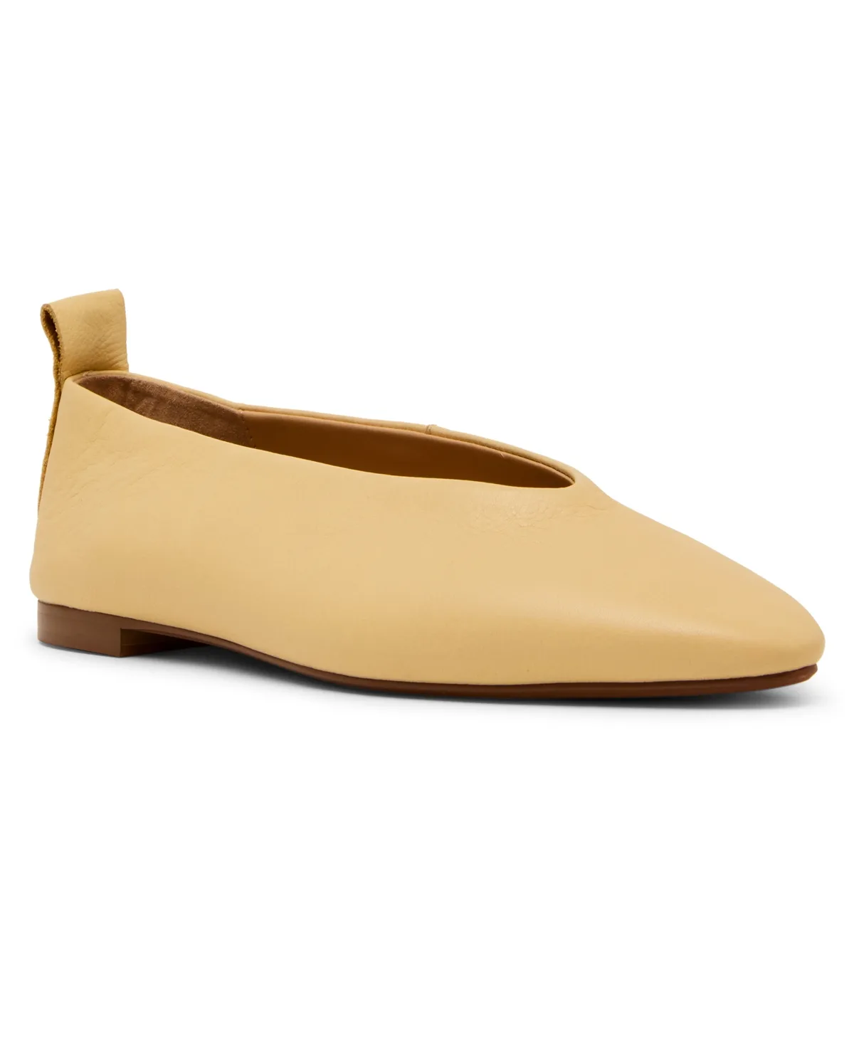 Swanky High-Vamp Almond Toe Flats - Butter Leather by Steve Madden
