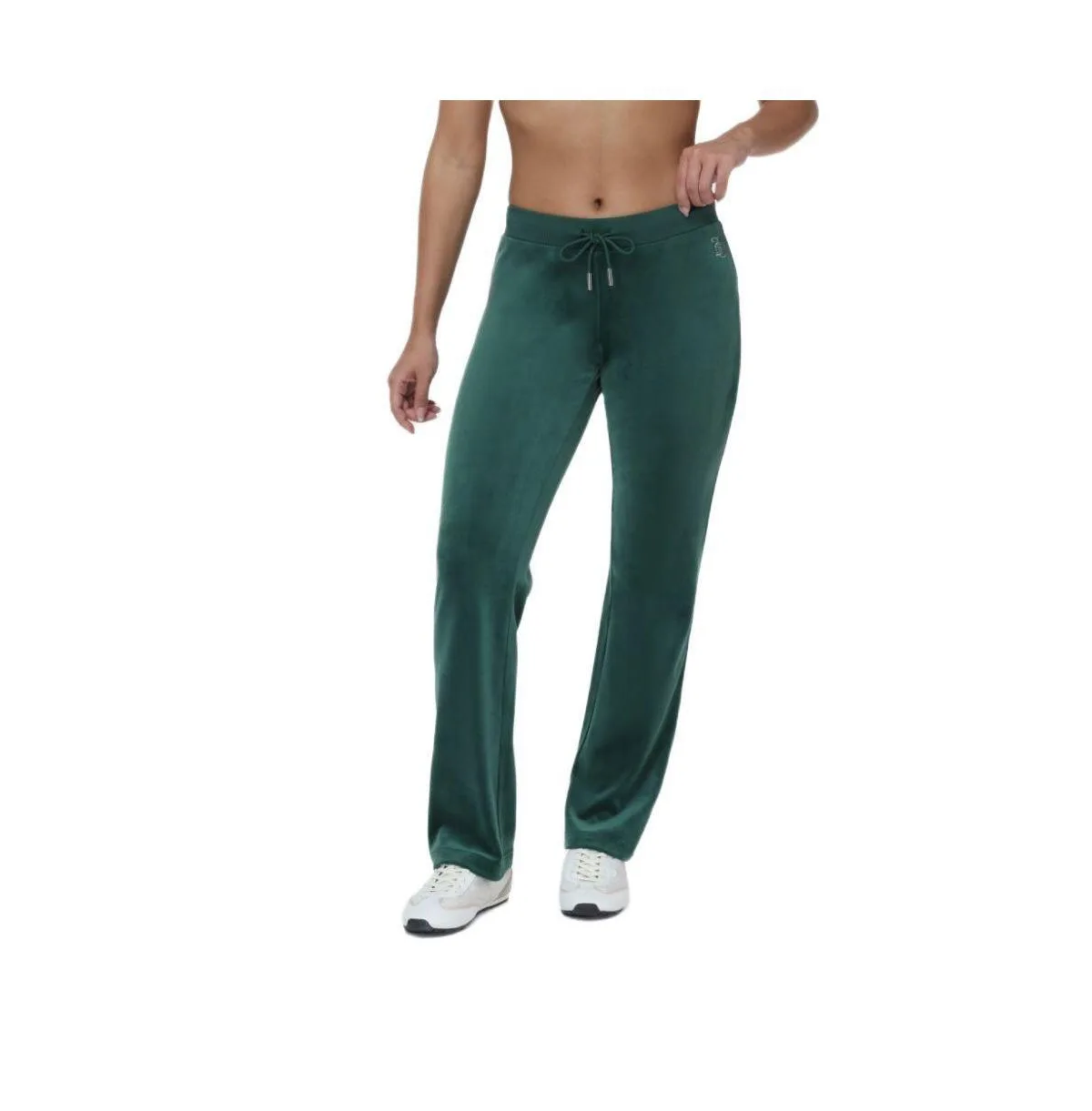 Velour Rhinestone-Logo Track Pants by Juicy Couture