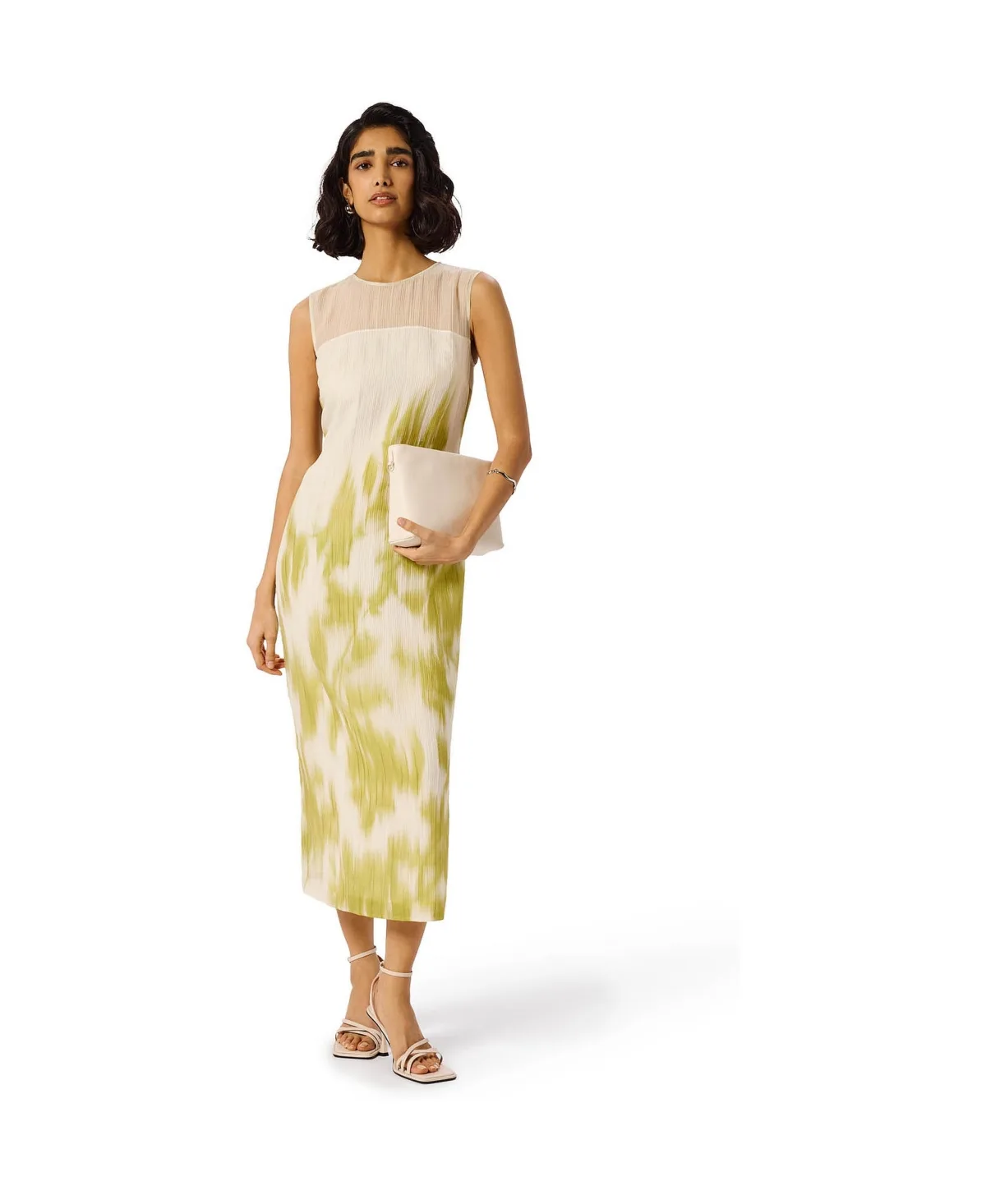 Wedding-Guest Pleated Sheath Midi Dress by Whistles