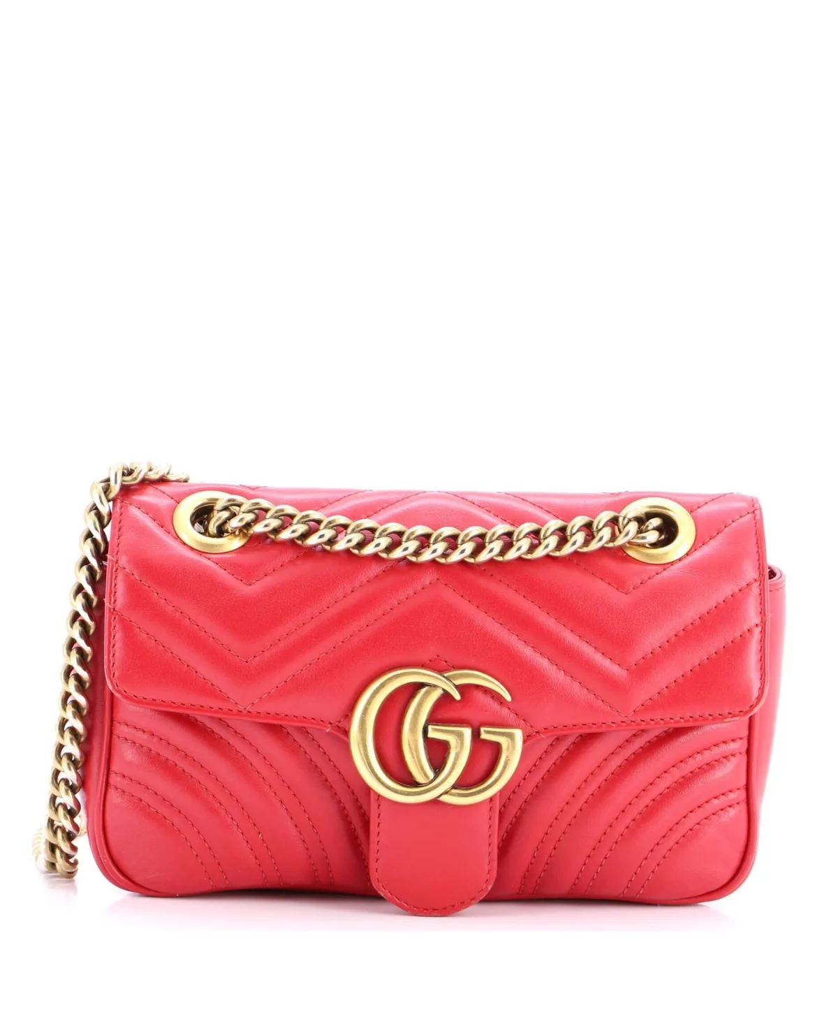 Pre-Owned Gucci Mini Gg Marmont Flap Bag Matelasse Leather by Gucci