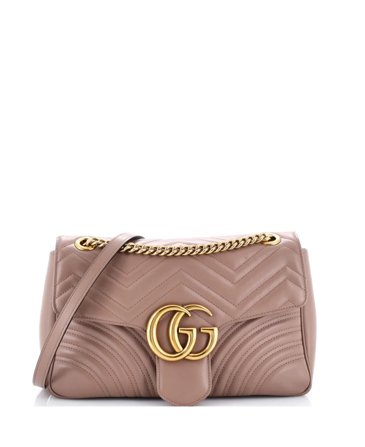 Pre-Owned Gucci Medium Gg Marmont Flap Bag Matelasse Leather by Gucci
