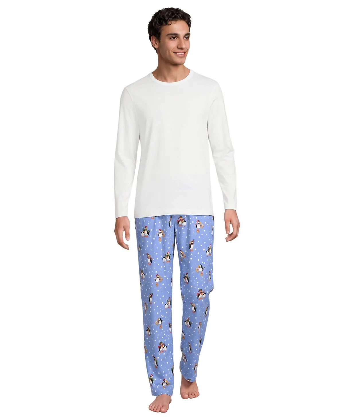 Long-Sleeve Jersey-Knit Tee and Flannel Pants, 2-Piece Set