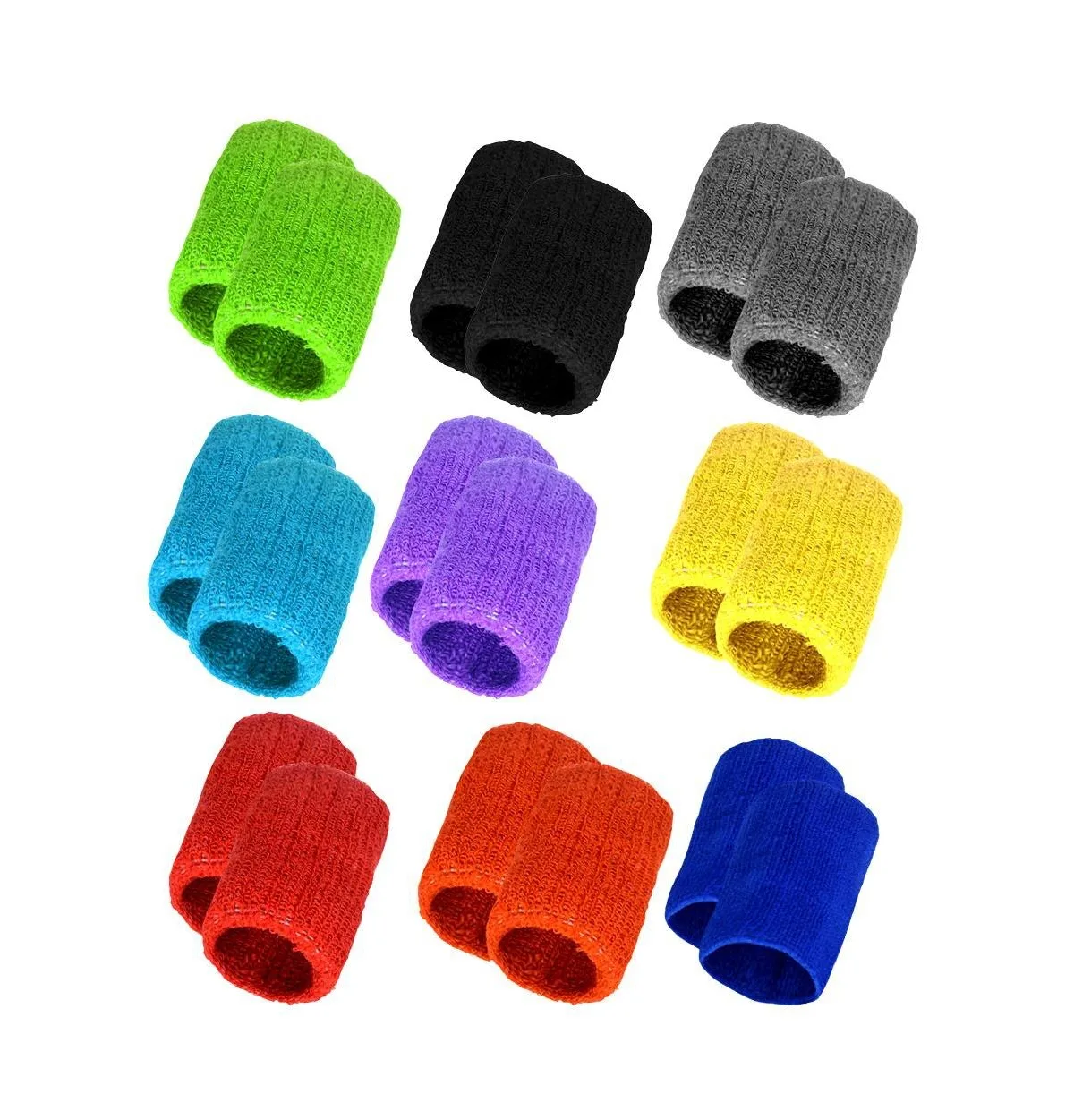 18 Pack Cotton Sports Wristbands for Workout Sports Activities by Furlihong