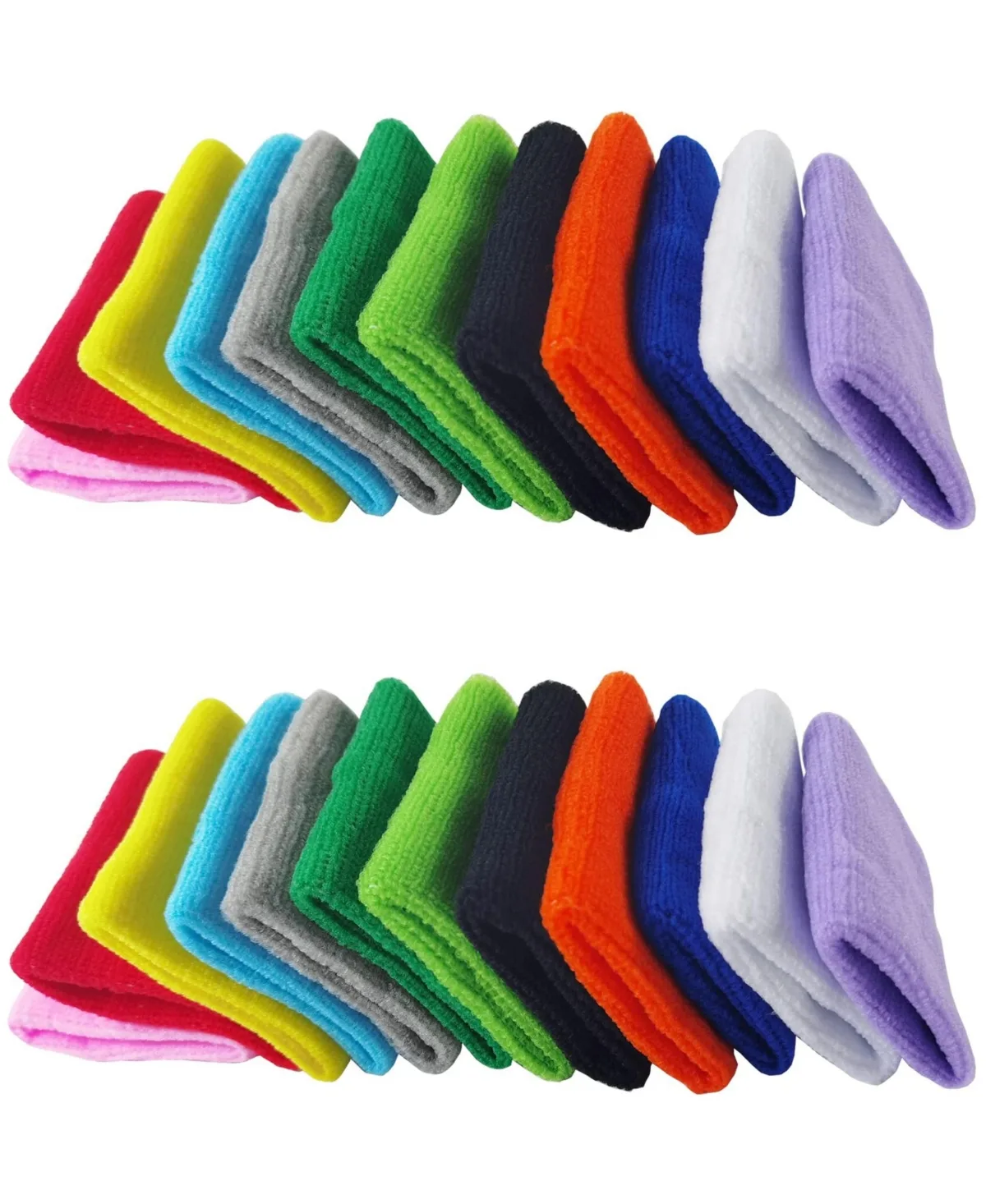 24 Colorful Sports Wristbands Sweat Absorbent for Gym Running Tennis Basketball 12 Pairs by Furlihong