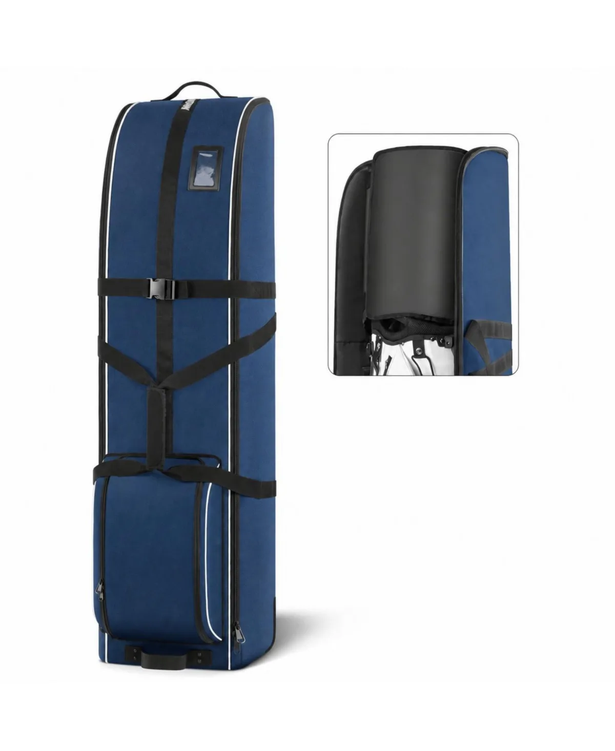 Heavy Duty Oxford Golf Travel Bag with Wheels Club Protector Liner by Furlihong