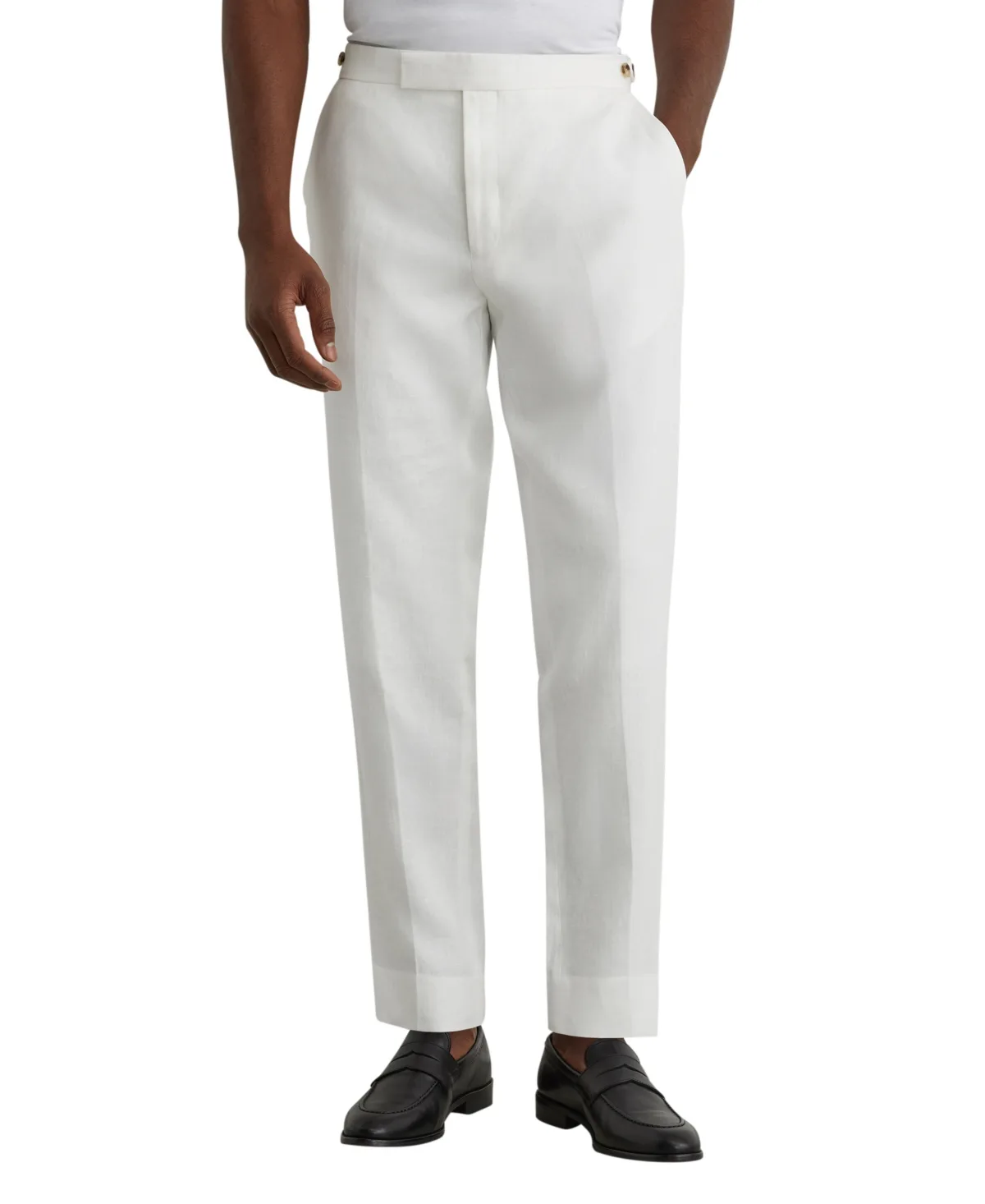 Atlantic Linen Tailored-Fit Side Adjuster Waist Suit Pants by Reiss
