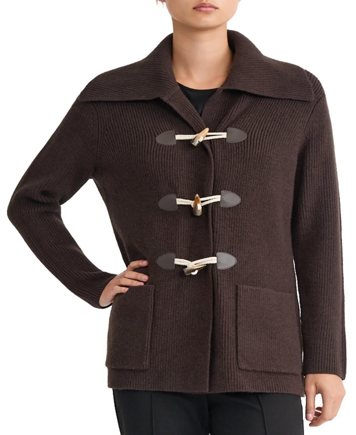 Collared Toggle-Front Long-Sleeve Blouse by Jones New York