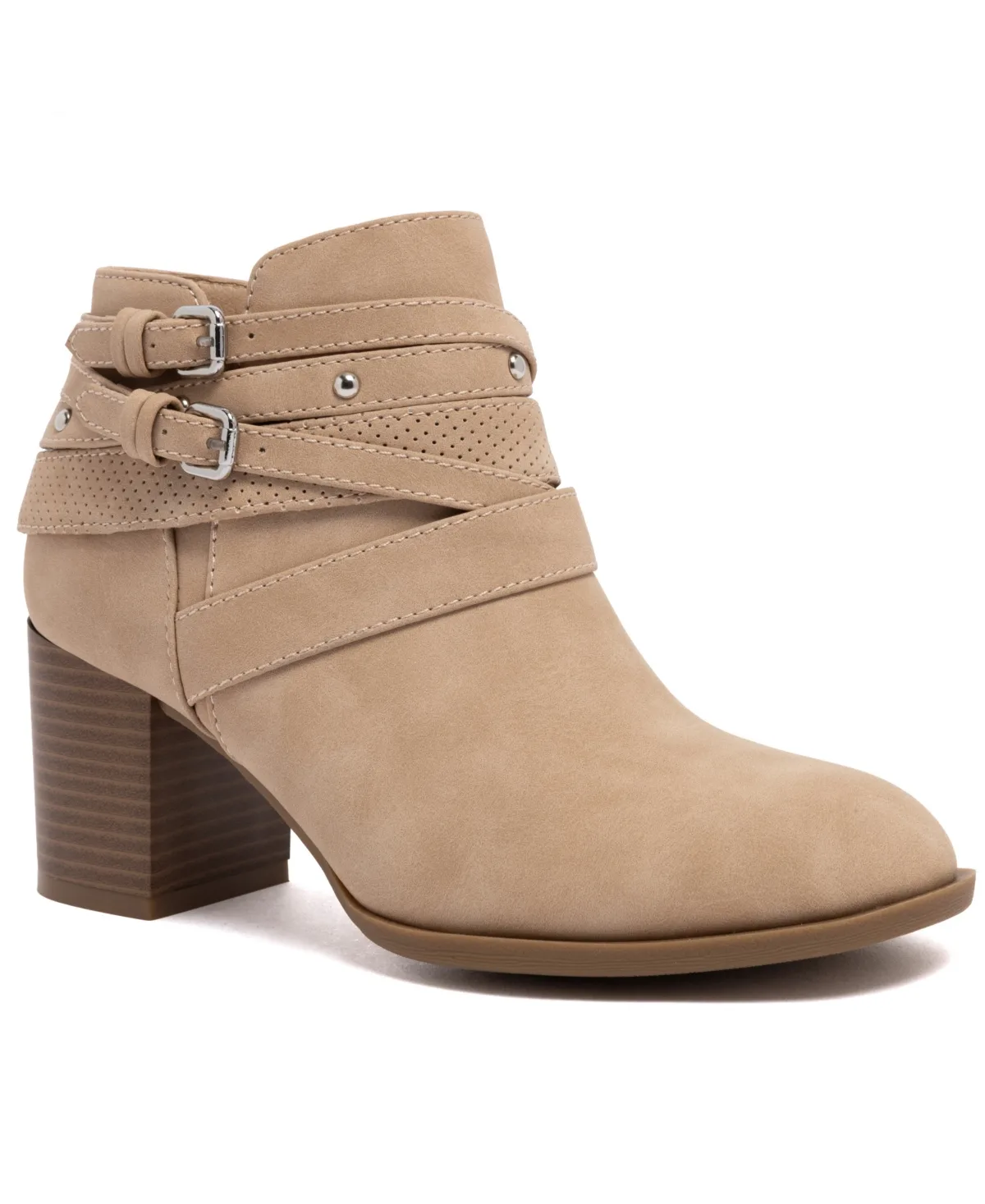 Cayman Stacked-Heel Zip Booties by Sugar
