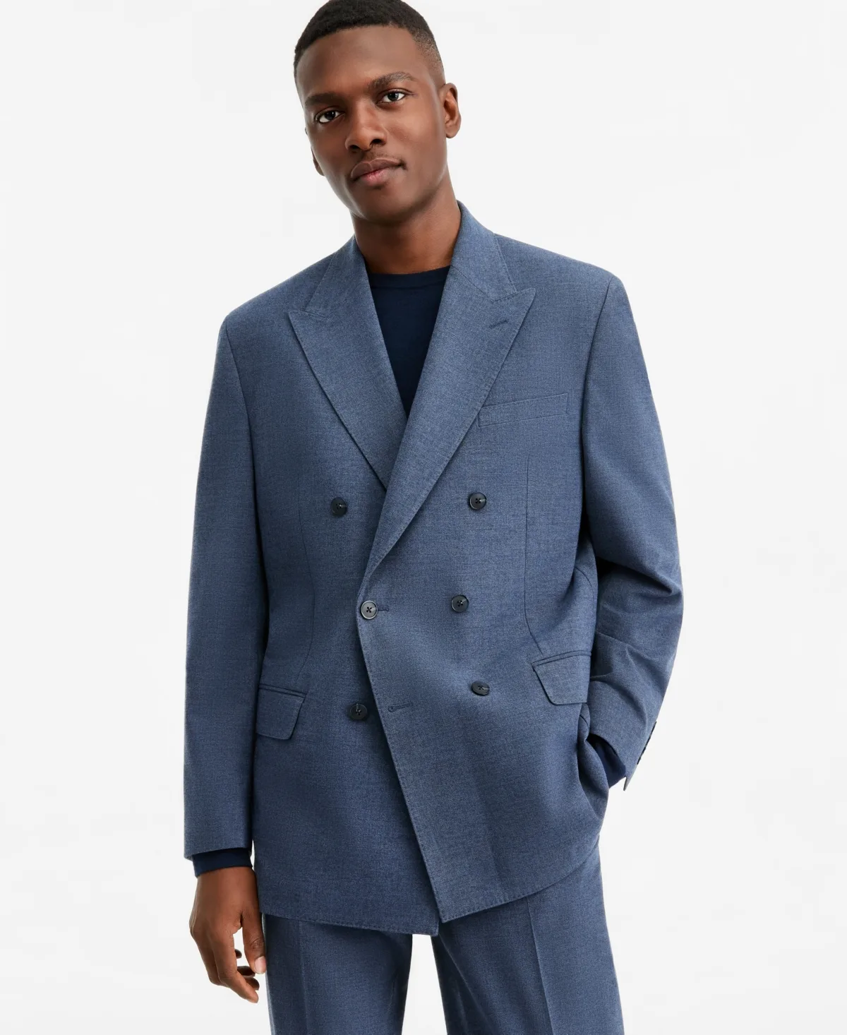 Relaxed Double-Breasted Suit Jacket by Calvin Klein