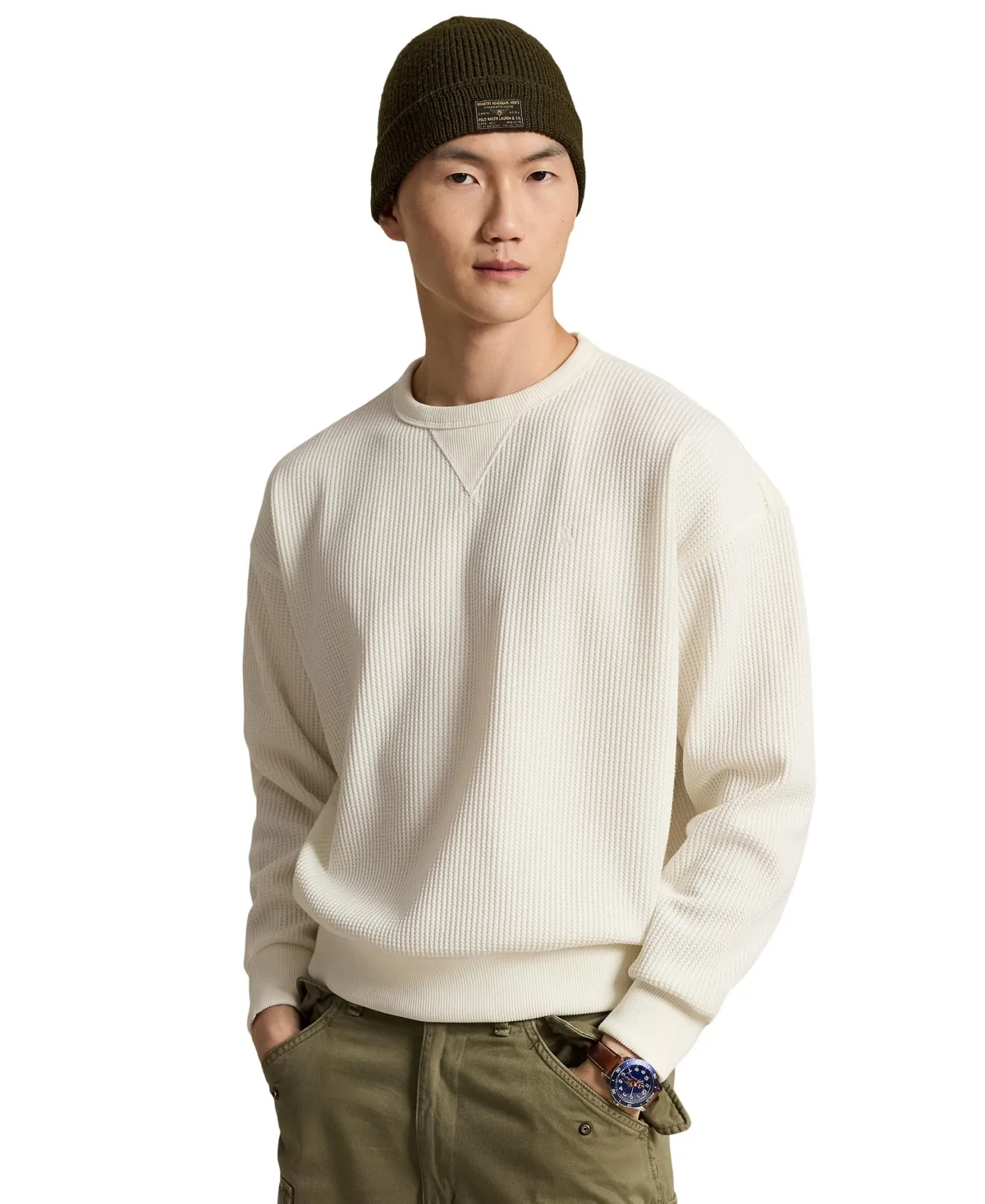 Waffle-Knit Relaxed-Fit Sweatshirt by Polo Ralph Lauren