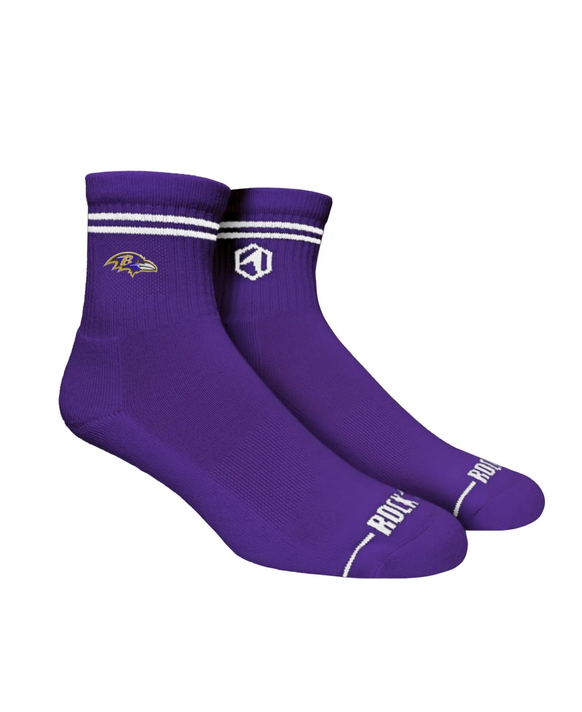 Baltimore Ravens Casual Stripe Quarter-Length Socks by Rock Em Socks