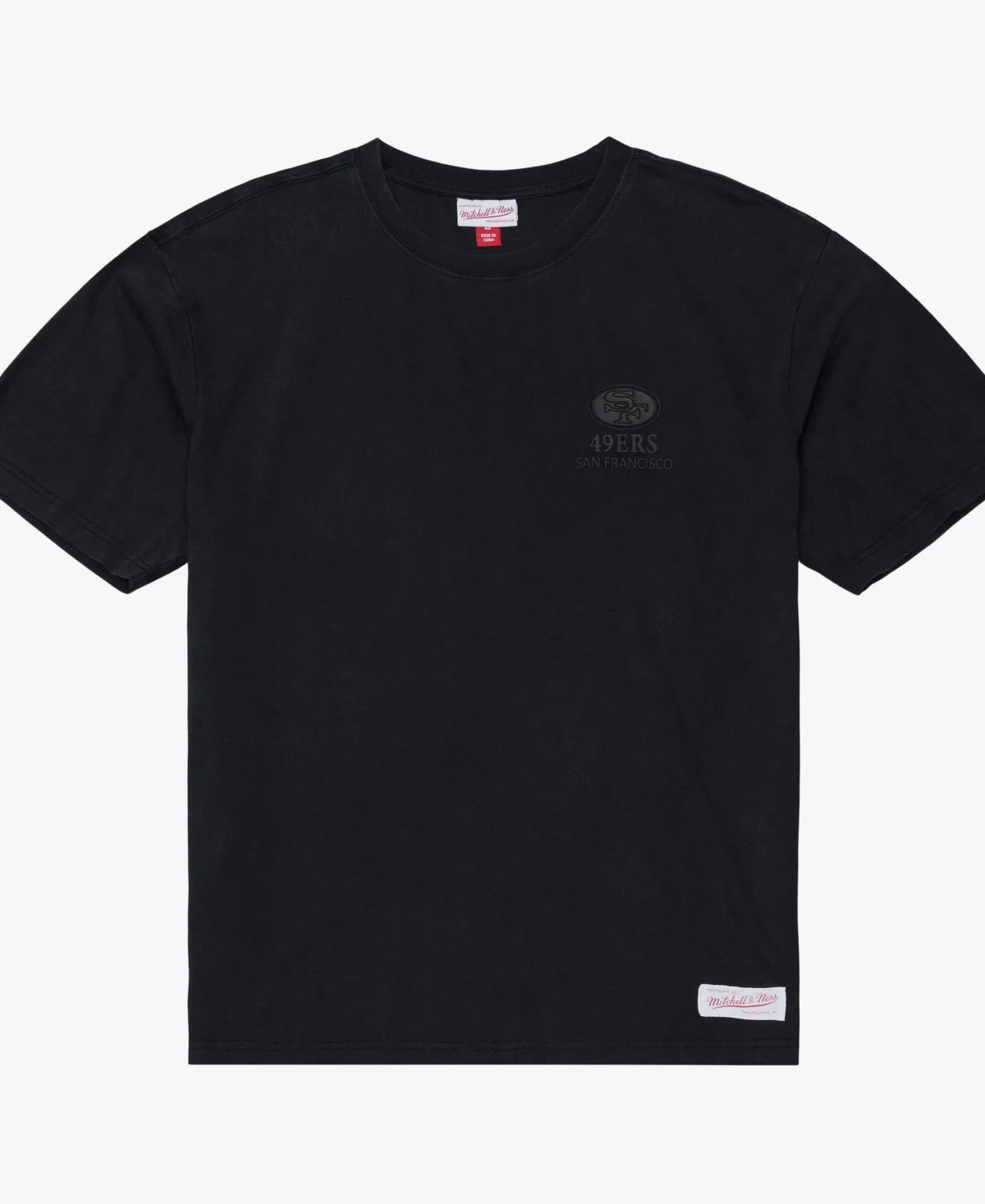 San Francisco 49ers Core Essentials Micro Logo T-Shirt by Mitchell & Ness