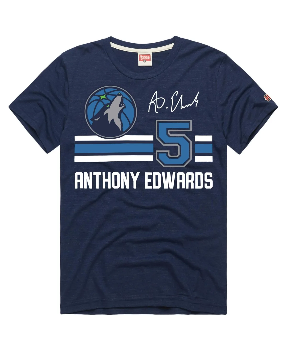 Anthony Edwards Minnesota Timberwolves Jersey Remix Tri-Blend T-Shirt by Homage