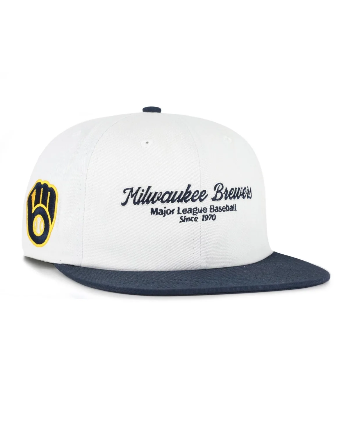 Milwaukee Brewers Script Stack Snapback Flat-Bill Cap