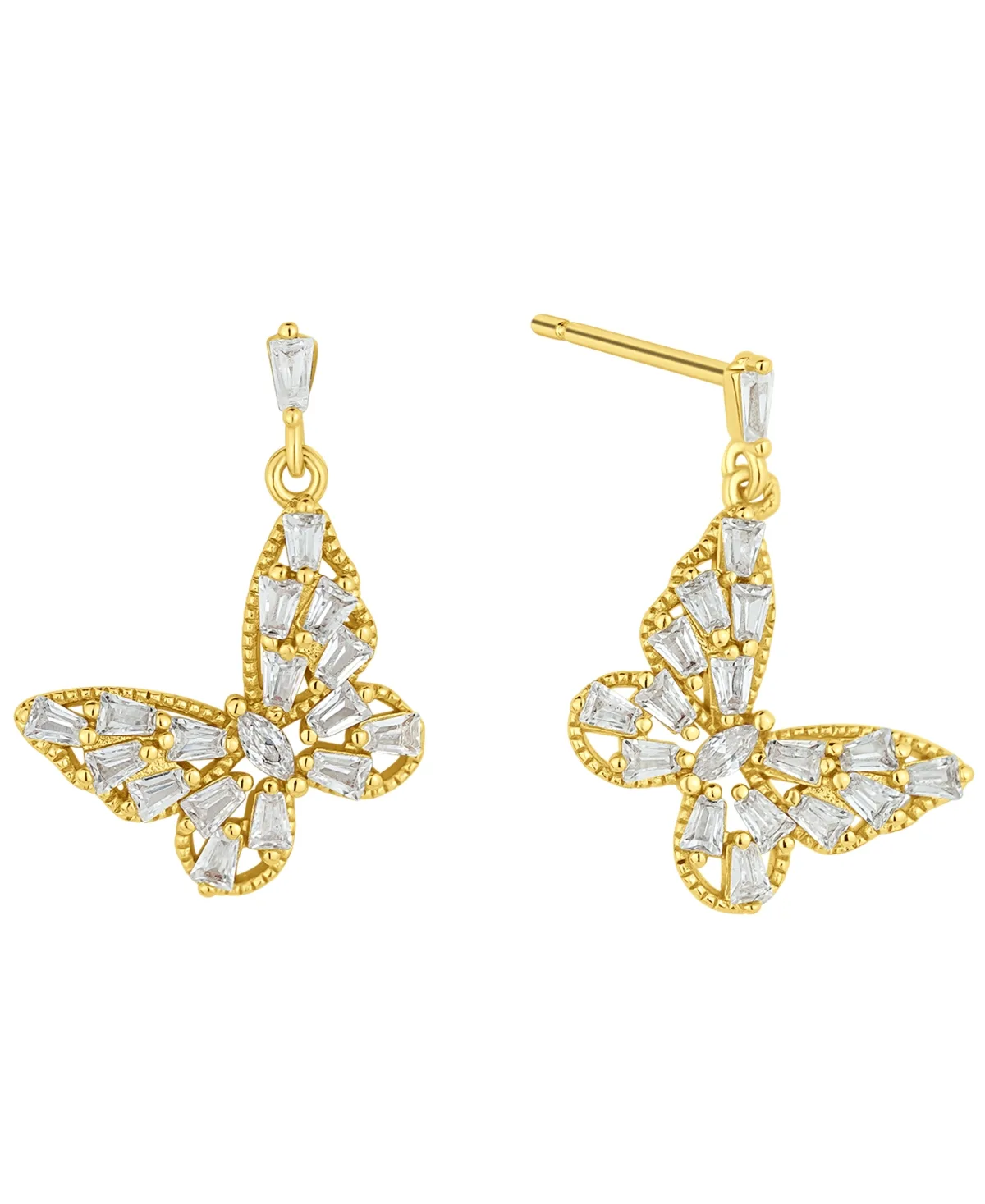 Cubic Zirconia Butterfly Drop Earring by And Now This