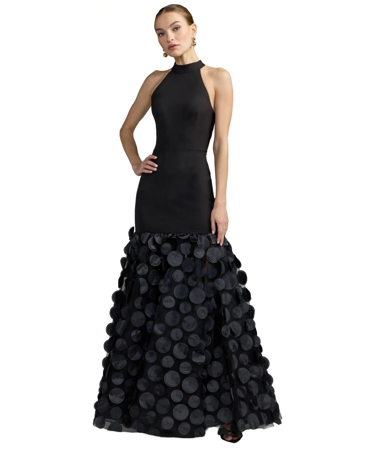 Halter Rosette Ball Gown by M.A.C.