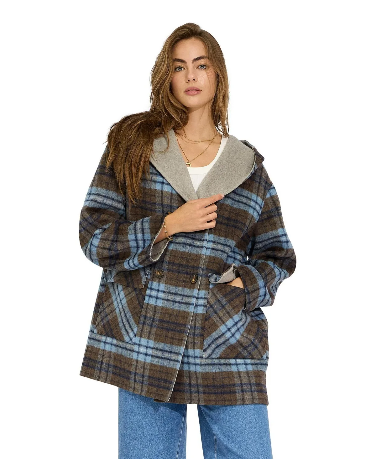 Coastal Edit Hooded Wool Blend Coat by Belle & Bloom