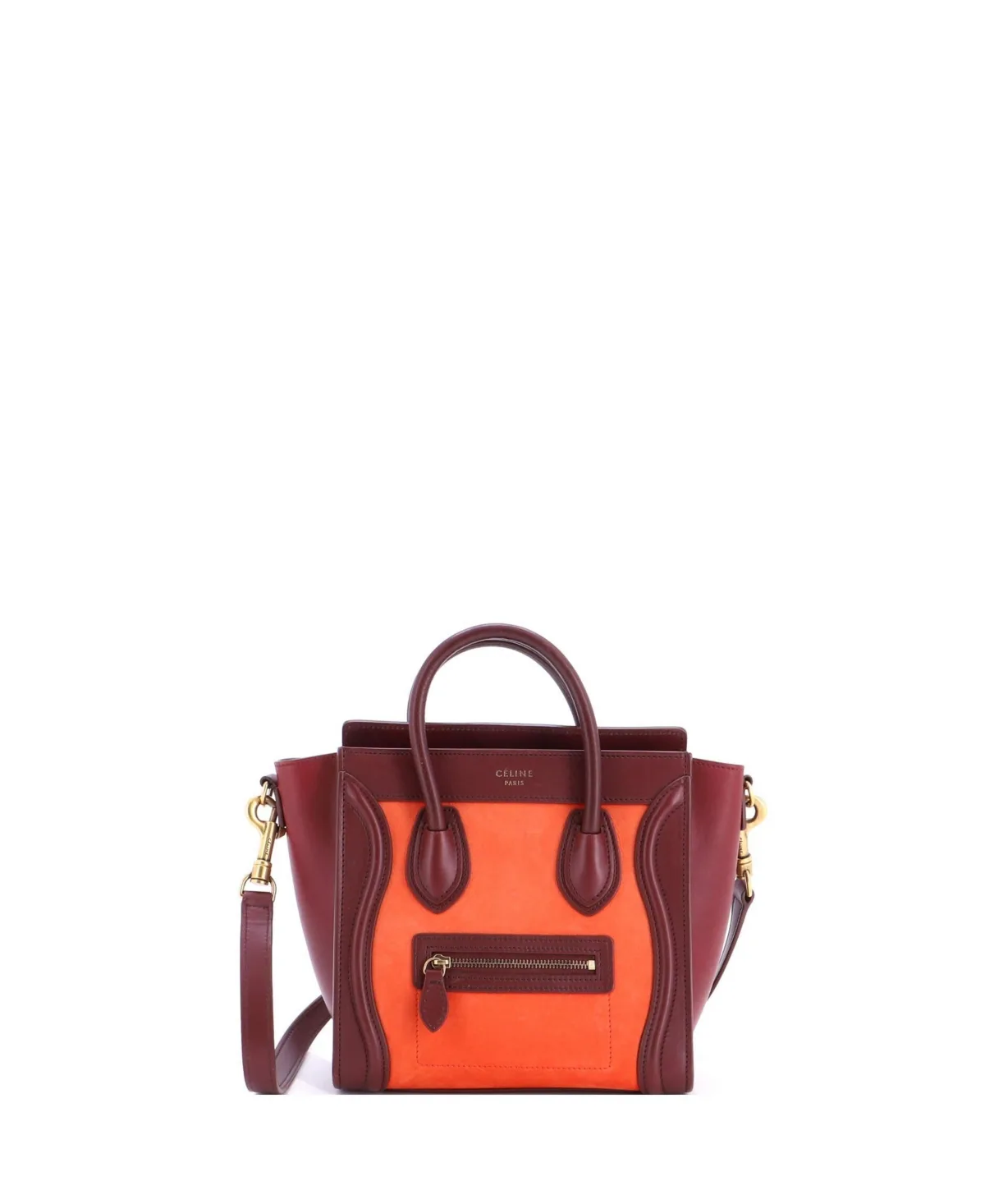 Pre-Owned Nano Bicolor Luggage Bag Nubuck by Celine