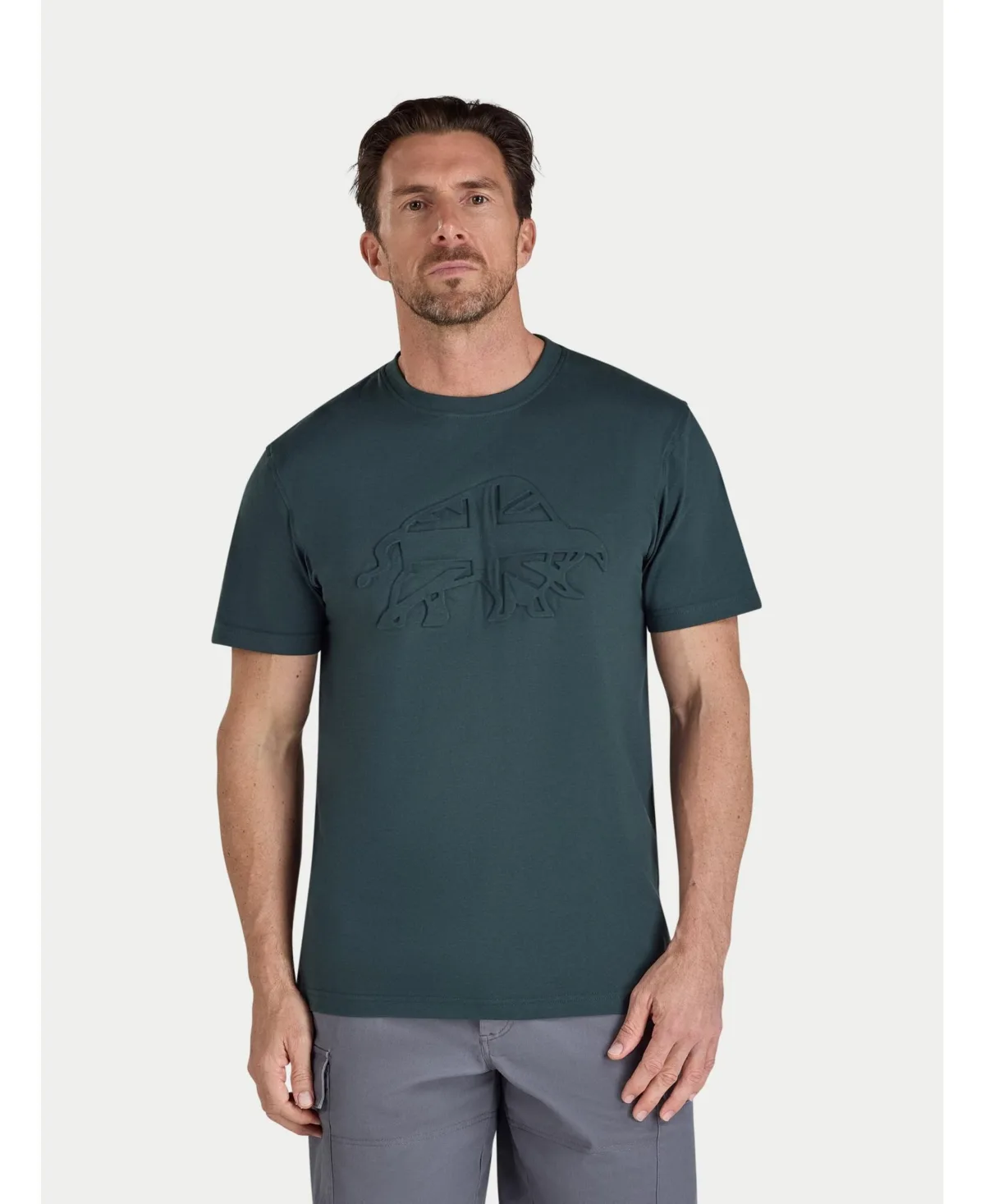 3D Embossed Bull Cotton Crew Neck T-Shirt by Raging Bull