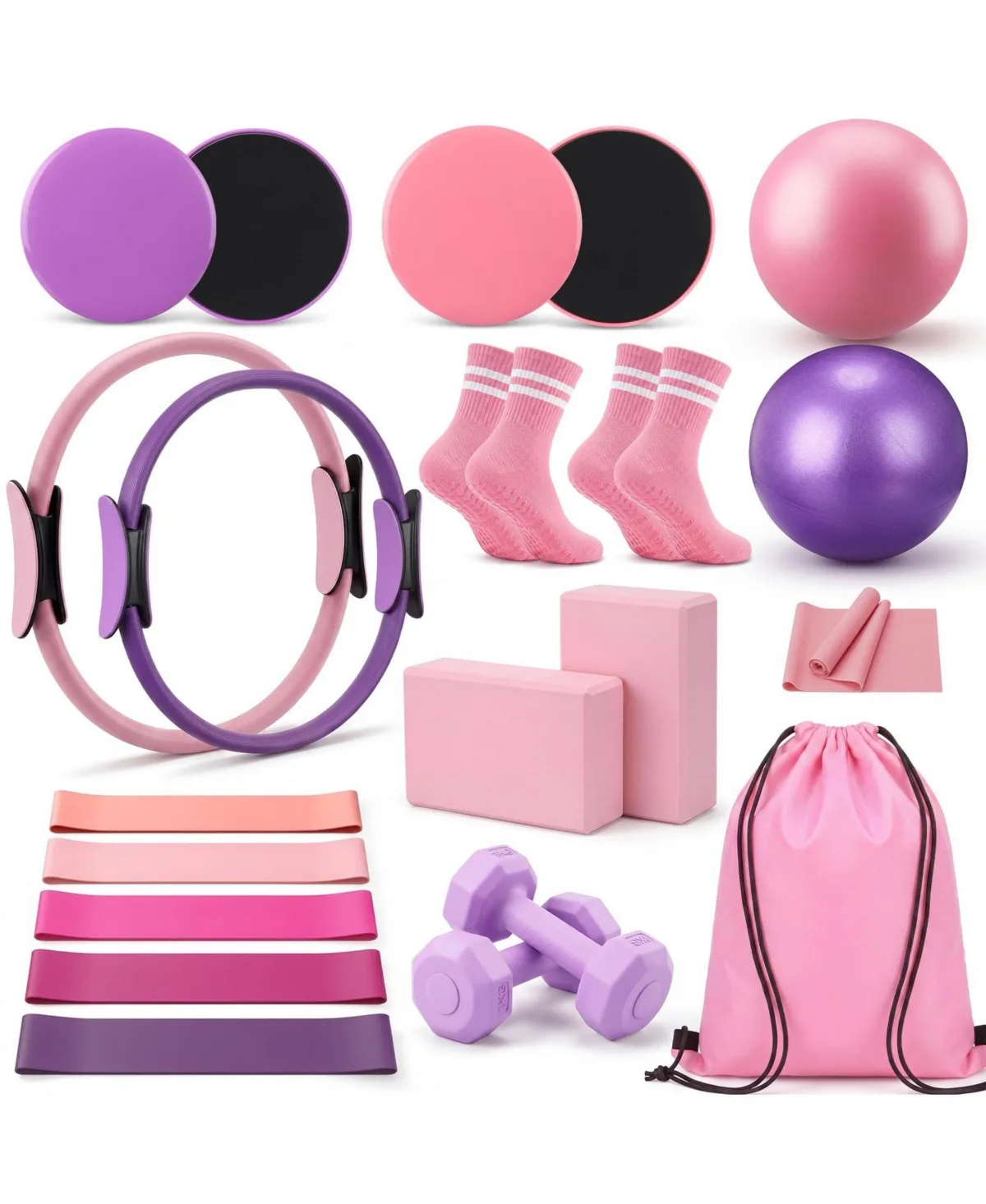 21 in 1 Home Pilates Kit All in One Fitness Equipment Set for Beginners Full Body Workout by Sportneer