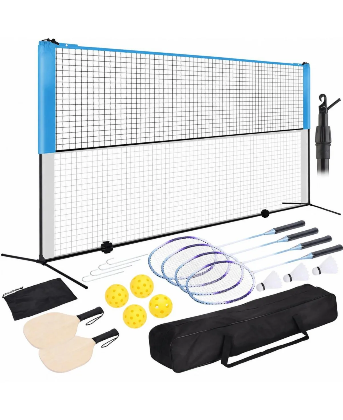 17feet Portable Outdoor Pickleball Badminton Net Set Adjustable Height Stable Quick Setup by Sportneer