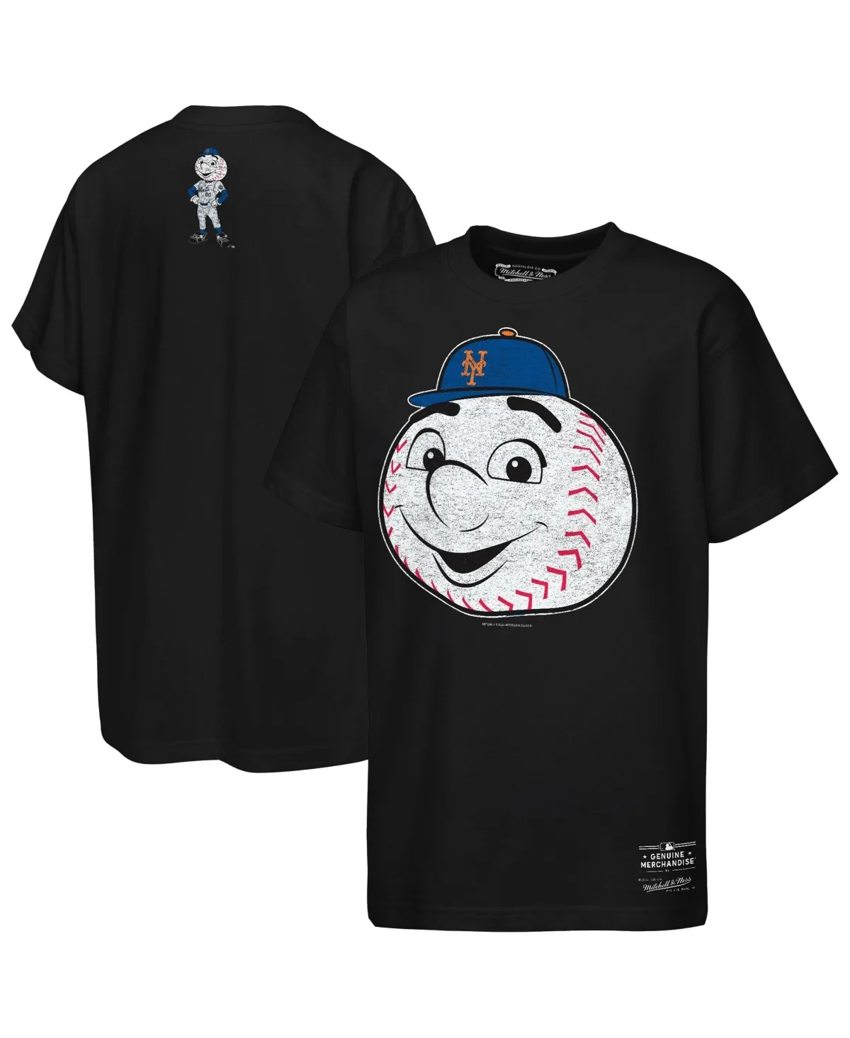 New York Mets Crewneck Short-Sleeve Mascot T-Shirt by Mitchell & Ness
