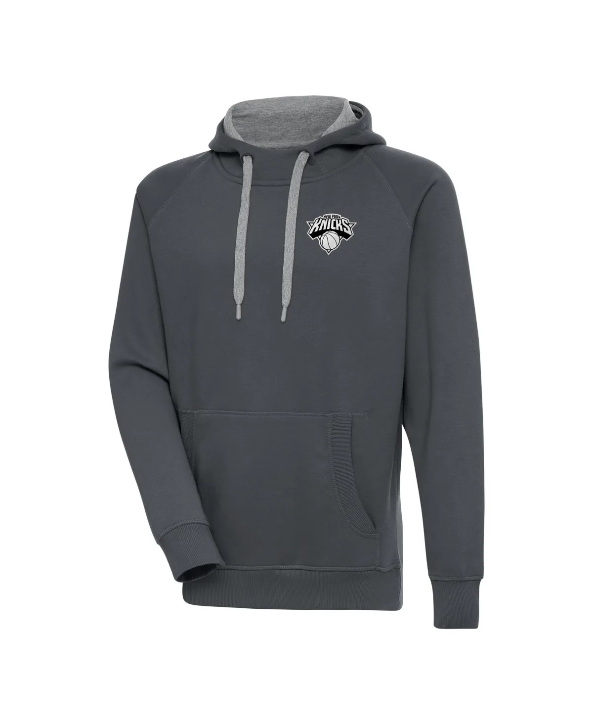 New York Knicks Metallic Logo Victory Raglan Pullover Hoodie by Antigua