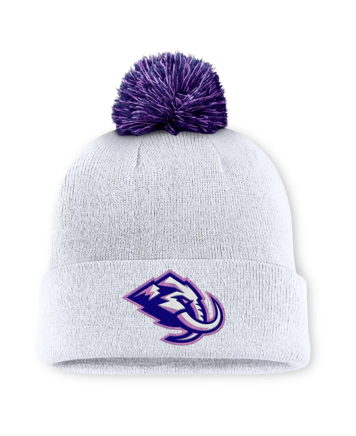 Utah Mammoth Authentic Pro Hockey Fights Cancer Cuffed Knit Hat with Pom by Fanatics