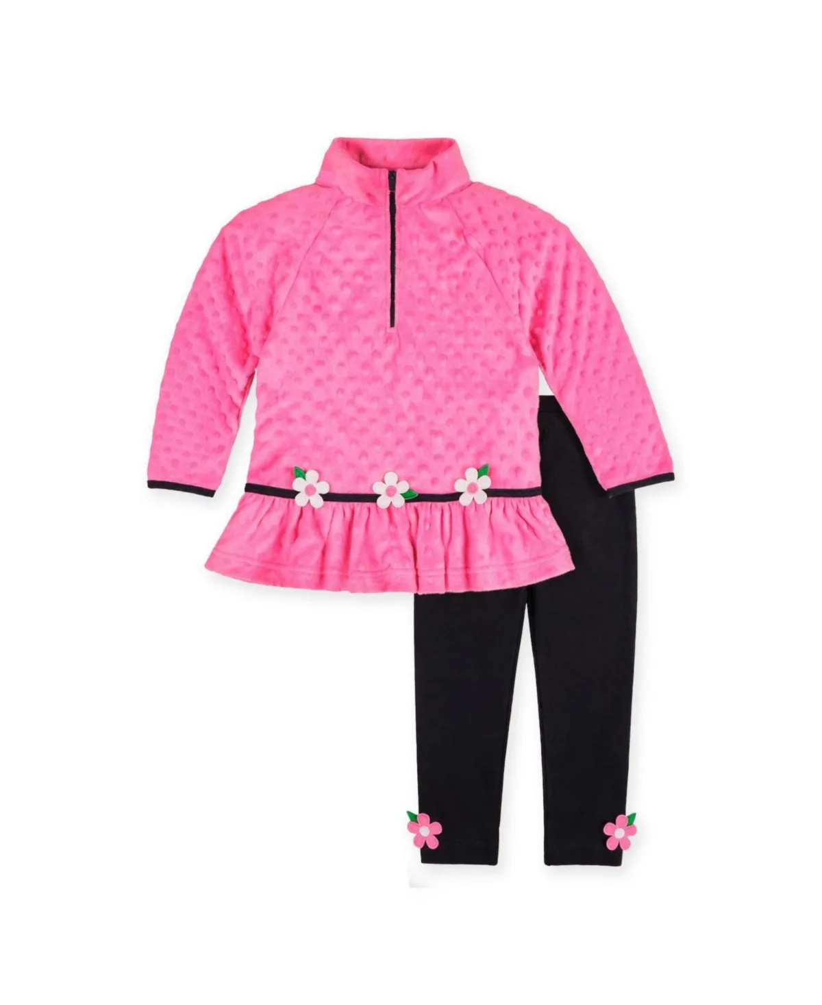 Dimple Mock-Neck Floral-Applique Tunic Top and Legging, 2-Piece Set by Florence Eiseman