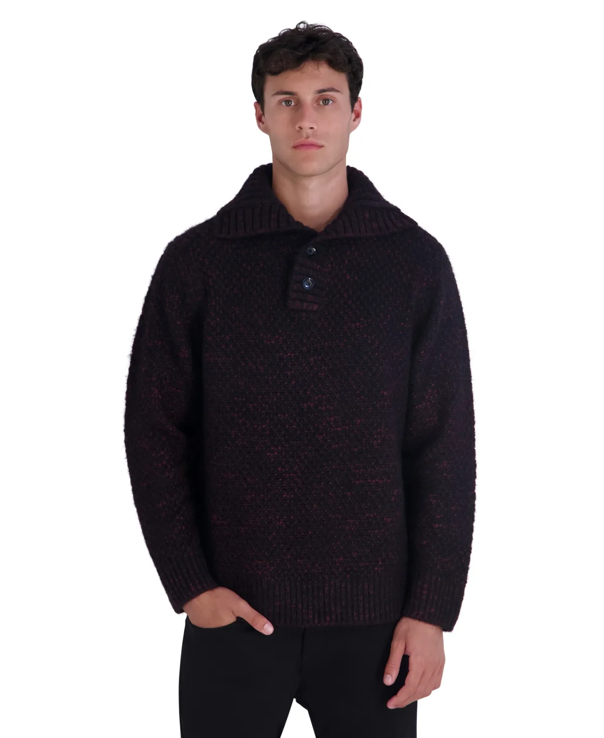 Funnel Neck Chunky Loose Sweater by Karl Lagerfeld