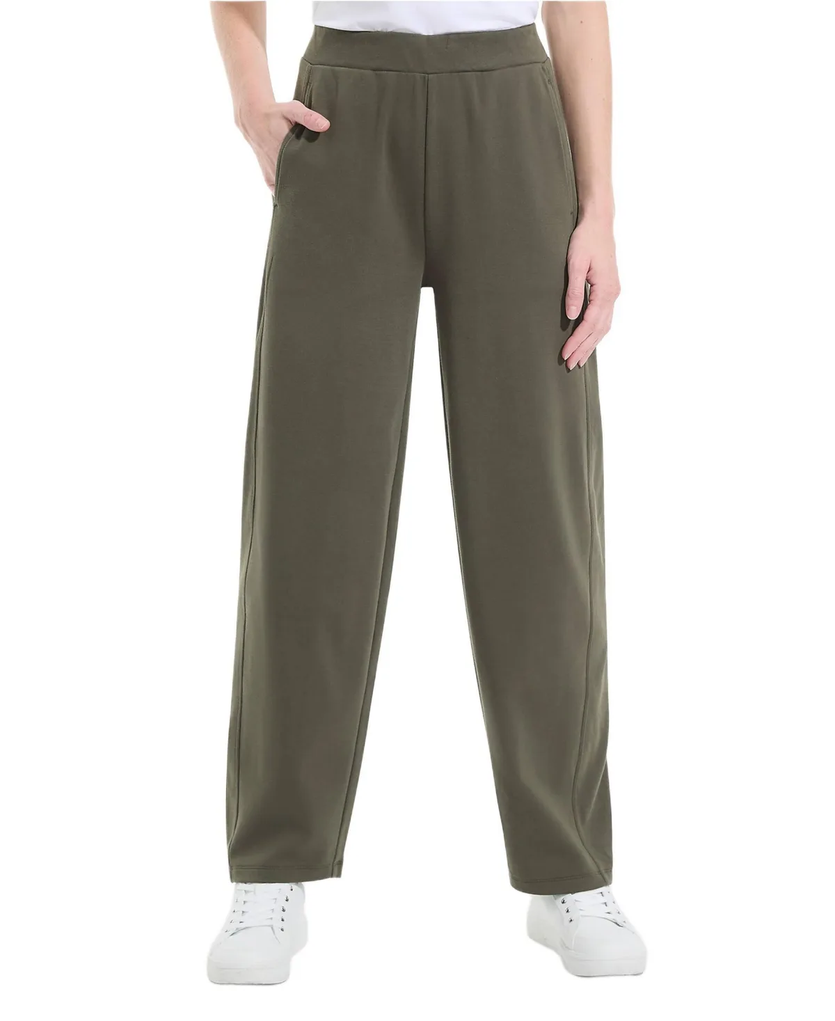 Sport Knit High Rise Barrel Ankle Pants by Lands' End