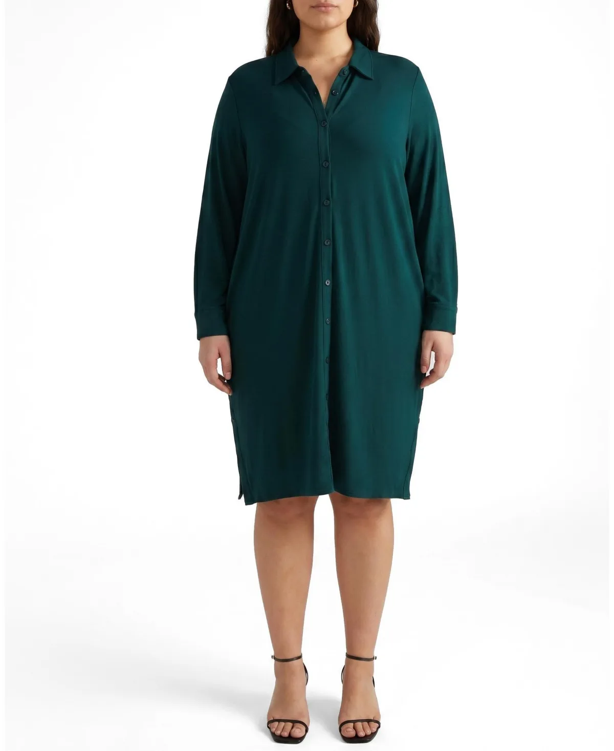 Marcie Long-Sleeve Collared Midi Dress by Universal Standard
