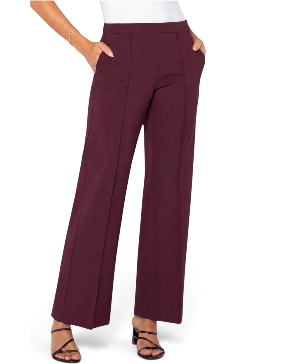 Pull-On Wide-Leg Pants