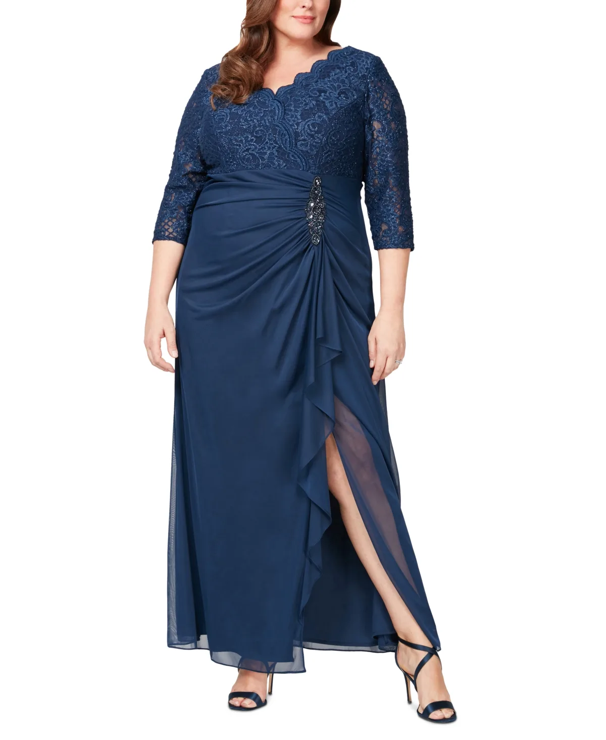 Embellished Empire-Waist Gown by Alex Evenings
