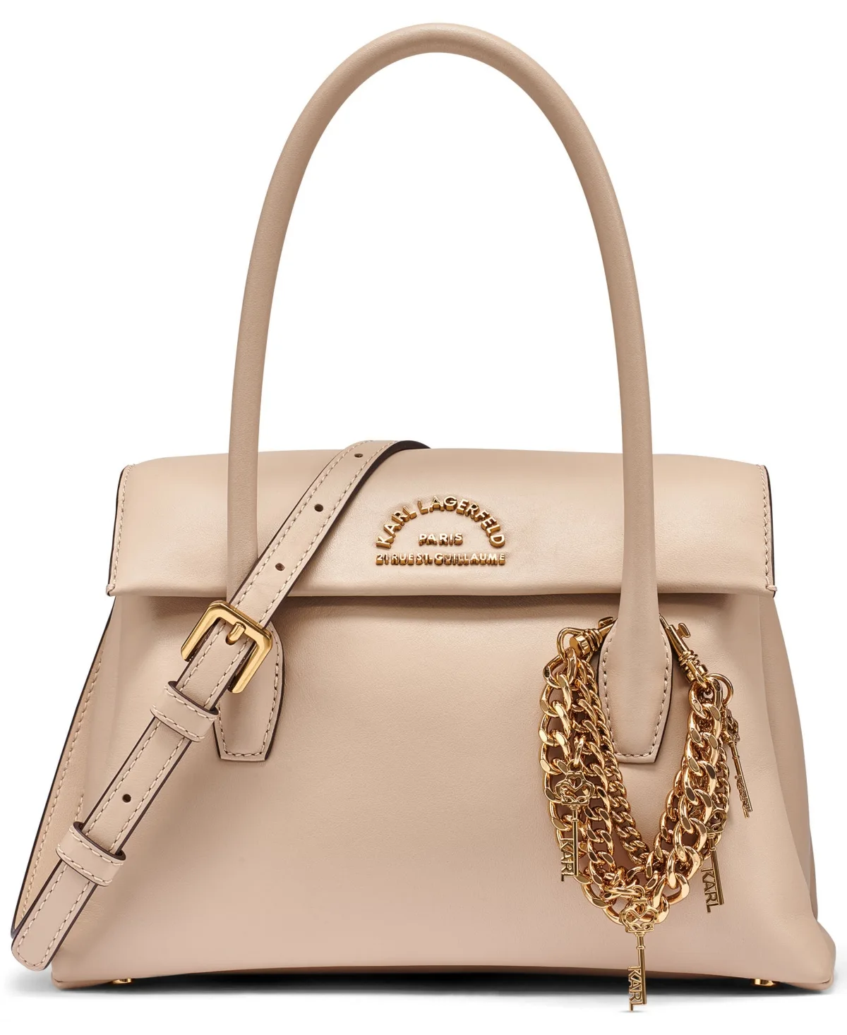 Rosalee Small Leather Satchel Handbag by Karl Lagerfeld