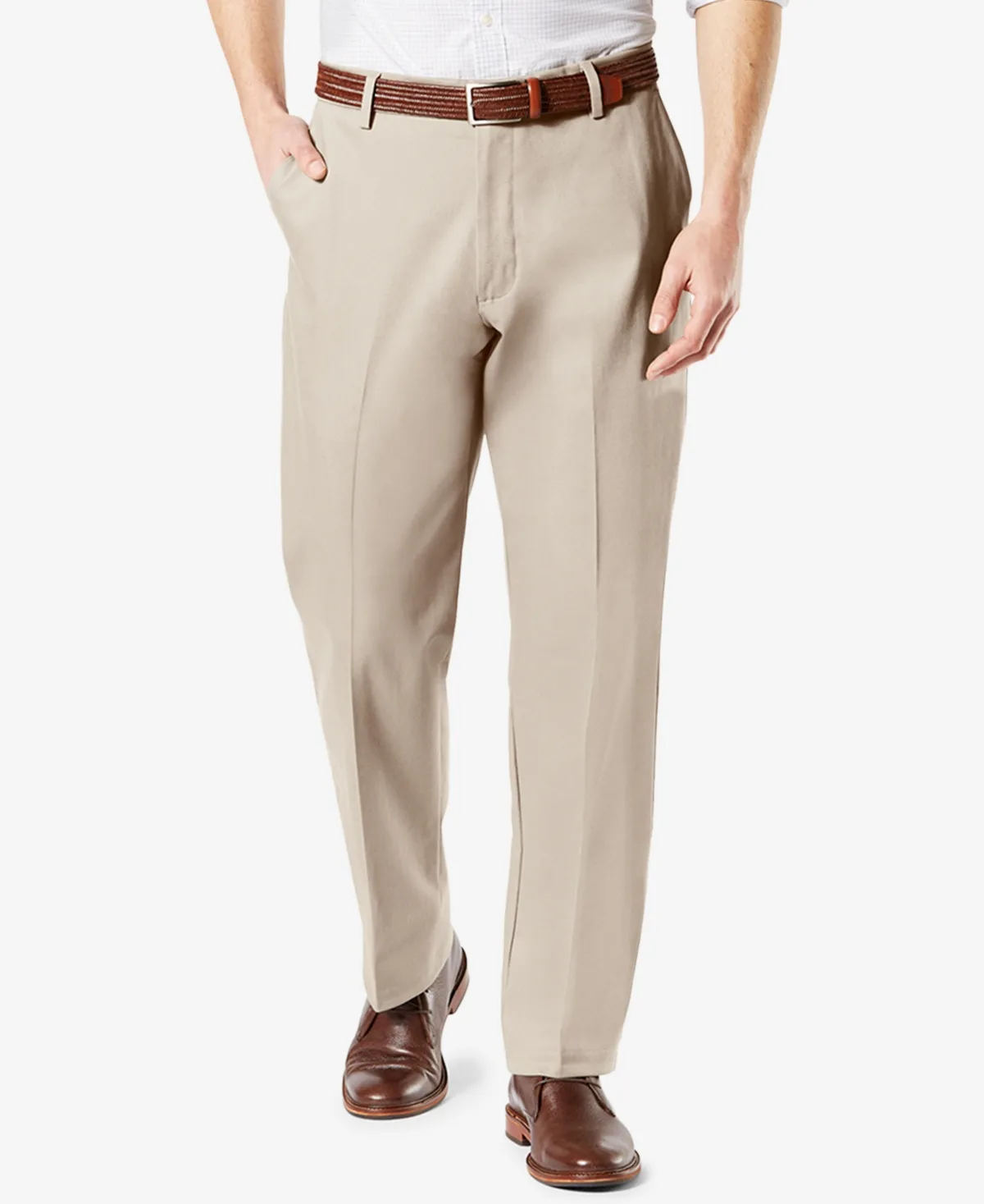 Signature Lux Cotton Classic Fit Creased Stretch Khaki Pants by Dockers
