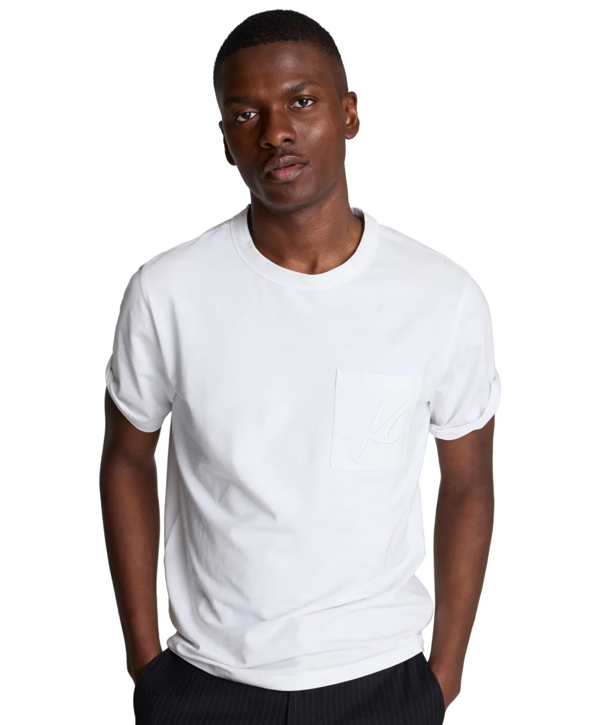Embroidered-Pocket Classic-Fit T-Shirt by Kenneth Cole